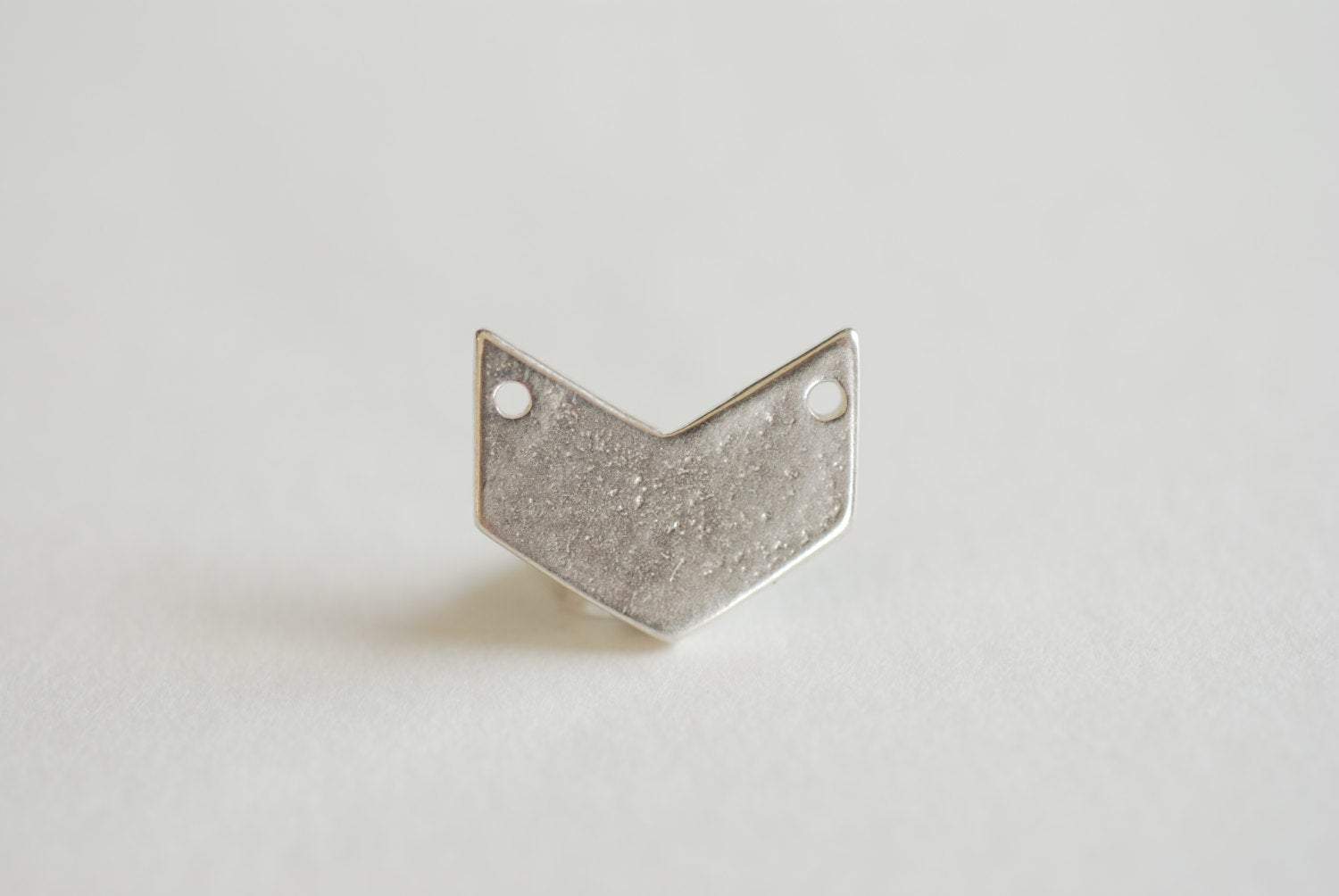 Sterling Silver Chevron Arrow Connector- Silver Triangle Charm, Paper Crane Charm, Sterling Silver Arrow Charm, CHEVRON Pendant Bar Link - HarperCrown