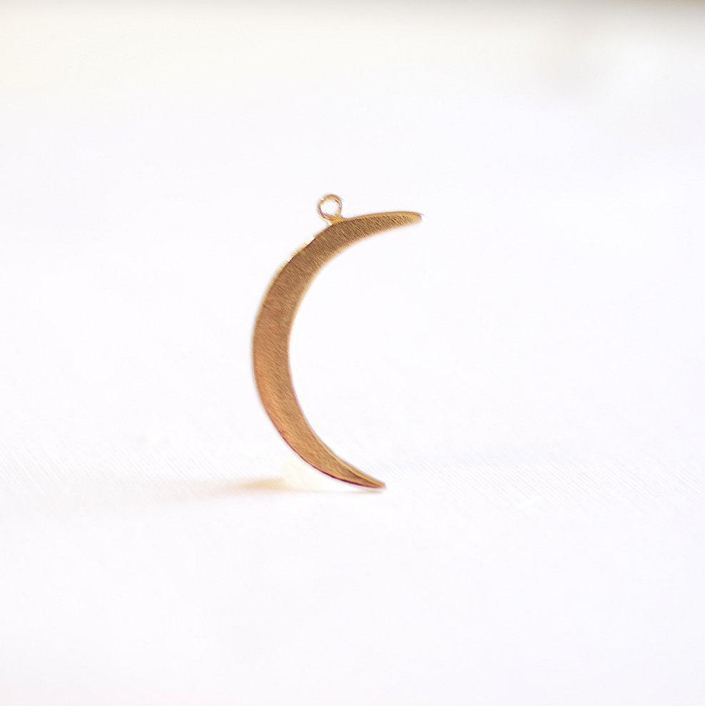 Sterling Silver Crescent Moon Charm- 925 Silver Half Moon Charm, Sterling Silver Half moon charm, Sterling Silver Half Moon Beads, 276 - HarperCrown