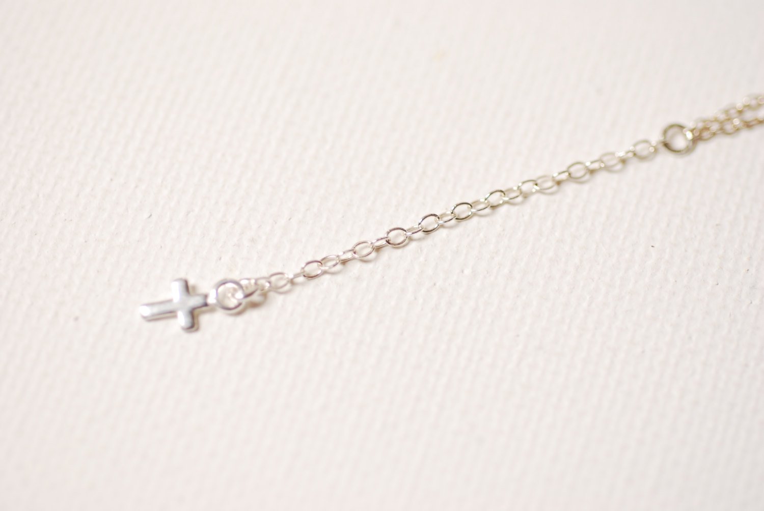 Sterling Silver Cross Rosary,Cross Necklace,Cross Rosary,Communion Gift,Dainty Rosary,Cross Pendant,Communion Jewelry,Minimalist Cross - HarperCrown