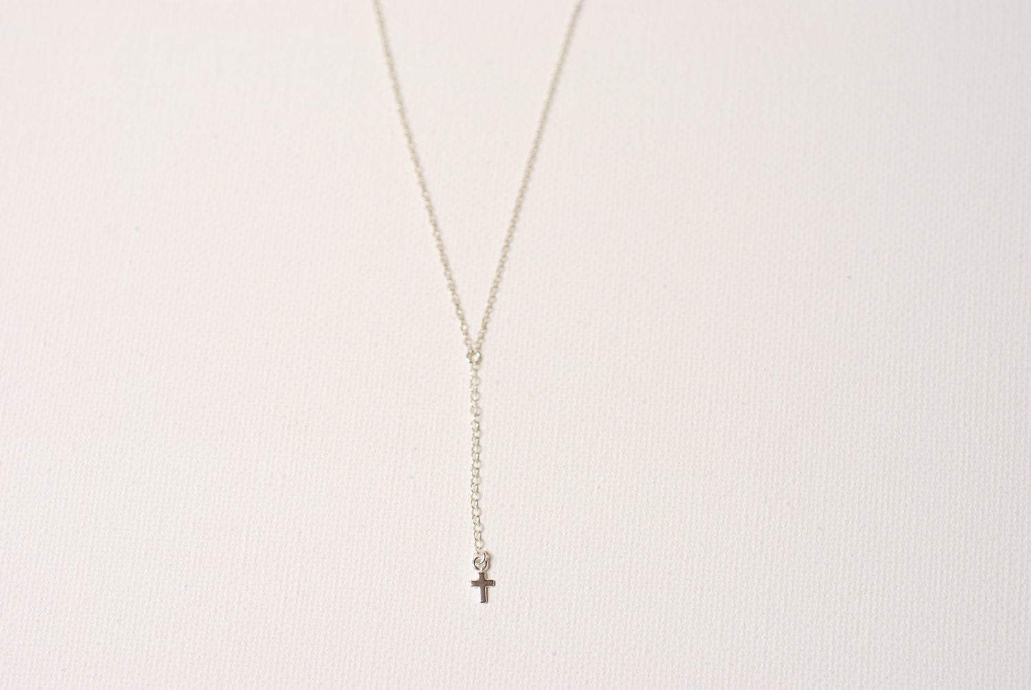 Sterling Silver Cross Rosary,Cross Necklace,Cross Rosary,Communion Gift,Dainty Rosary,Cross Pendant,Communion Jewelry,Minimalist Cross - HarperCrown