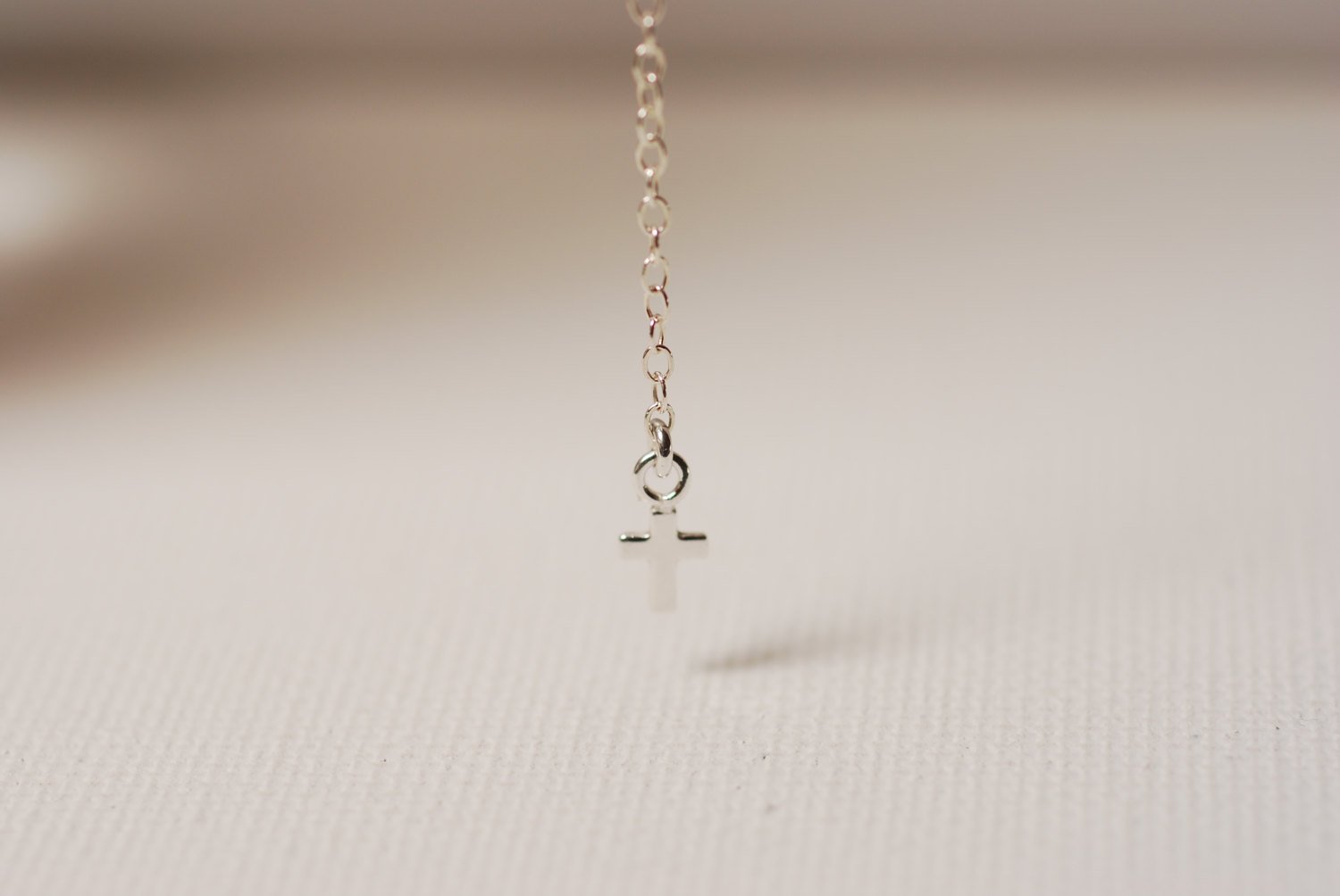 Sterling Silver Cross Rosary,Cross Necklace,Cross Rosary,Communion Gift,Dainty Rosary,Cross Pendant,Communion Jewelry,Minimalist Cross - HarperCrown