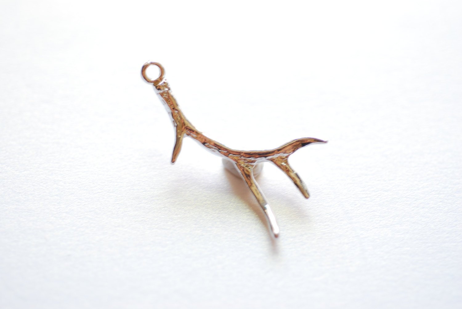 Sterling Silver Deer Antler Charm Pendant- 925 Sterling Silver Antler, Silver Antlers, hunting charm, Nature Charm, Hunting Charm, 248SS - HarperCrown