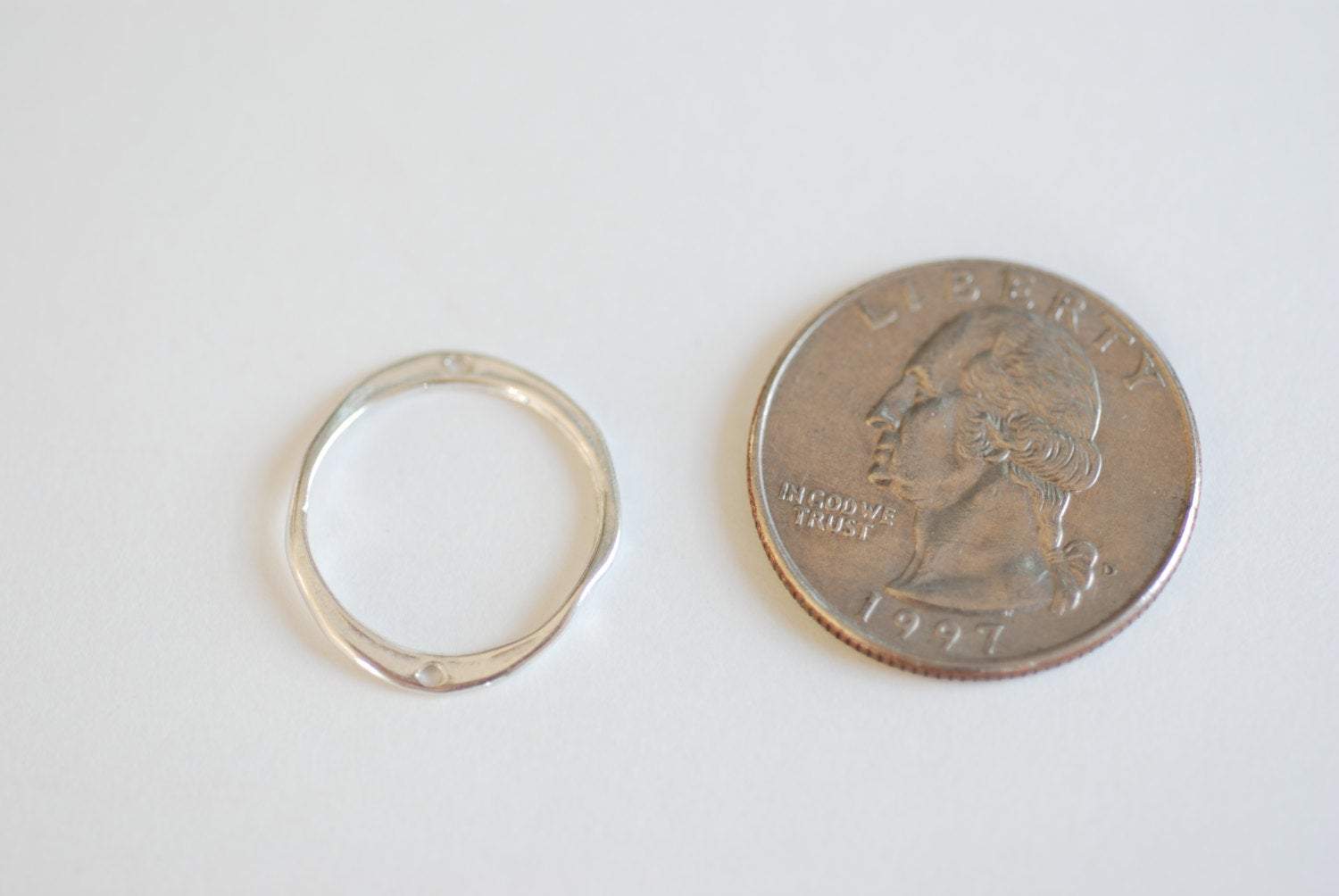 Sterling Silver Eternity Round Circle Connector -sterling silver ring circle, vermeil gold oval connector, Sterling Silver Ring Connector,33 - HarperCrown