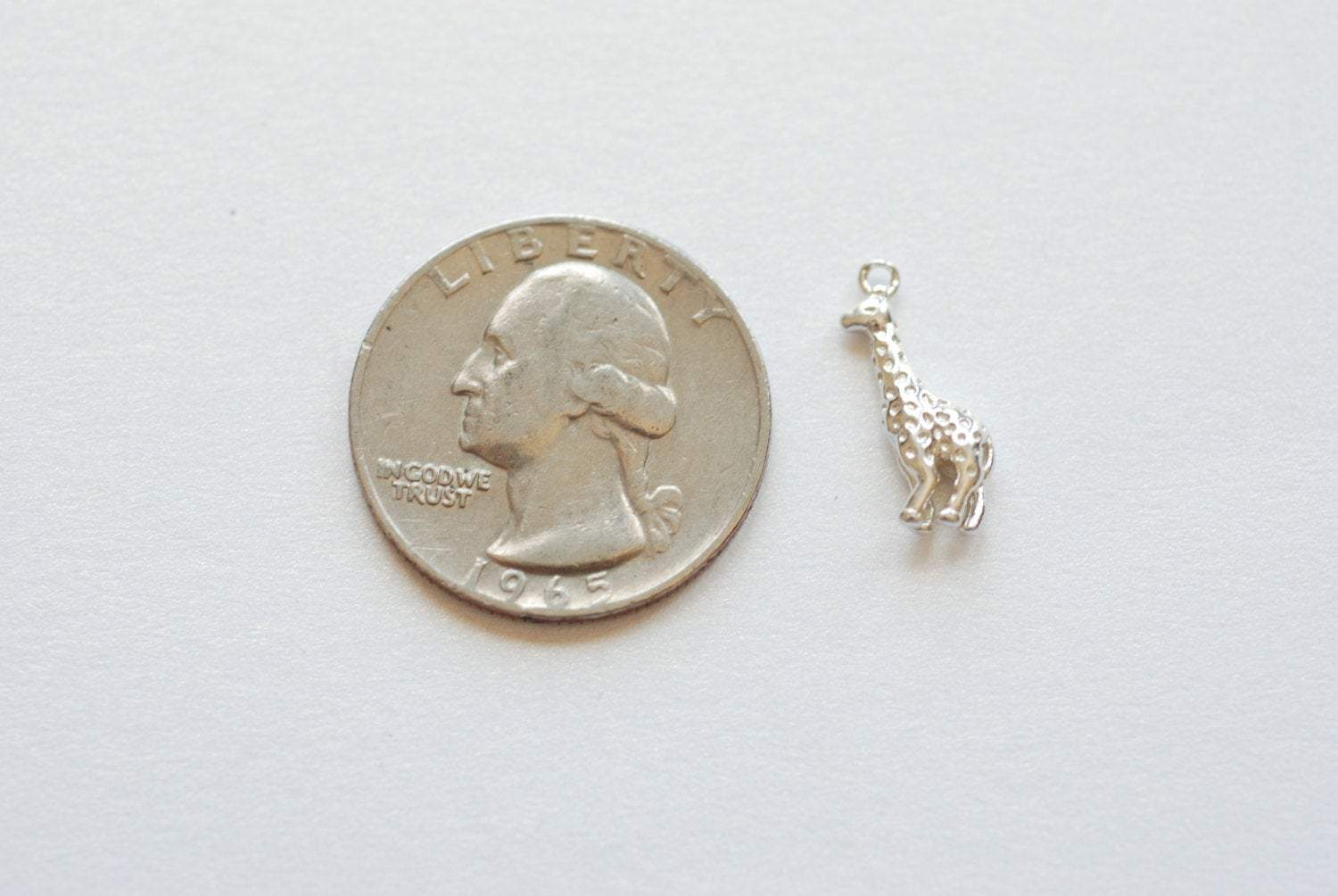 Sterling Silver Giraffe Charm - 925 silver, Africa safari giraffe animal charm pendant, Silver Giraffe Beads VermeilSupplies,205 - HarperCrown