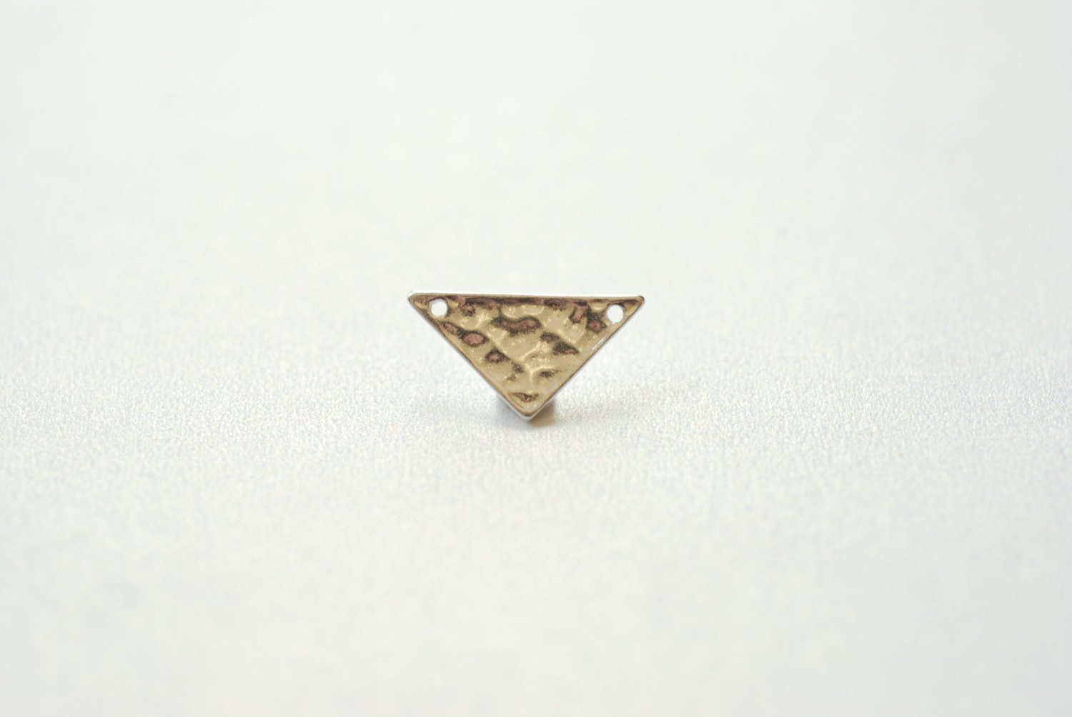 Sterling Silver Hammered Geometrical Triangle Connector Charm - 925 Silver, textured flat isosceles, Silver Triangle Charm, Wholesale - HarperCrown