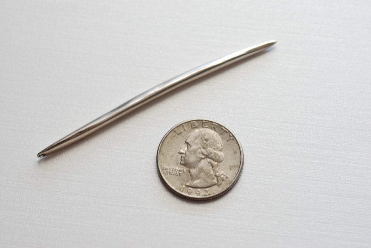 Sterling Silver Long Skinny Thin Needle- Silver Extra Long Spike Needle Dagger, Silver Needle, Silver Bar, Silver Spike Charm Pendant, 23 - HarperCrown