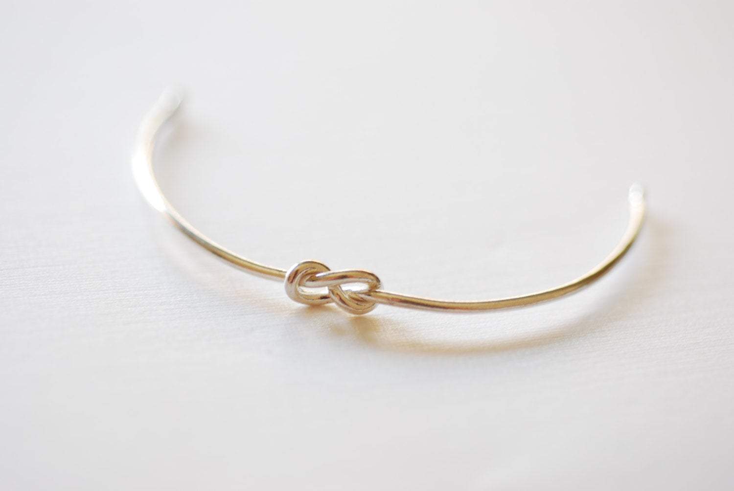 Sterling Silver Love Knot Bracelet- Silver Knot Cuff Bracelet, Bridesmaid Jewelry, Adjustable Knot Bracelet, Bow Bracelet, Sailors knot, 263 - HarperCrown