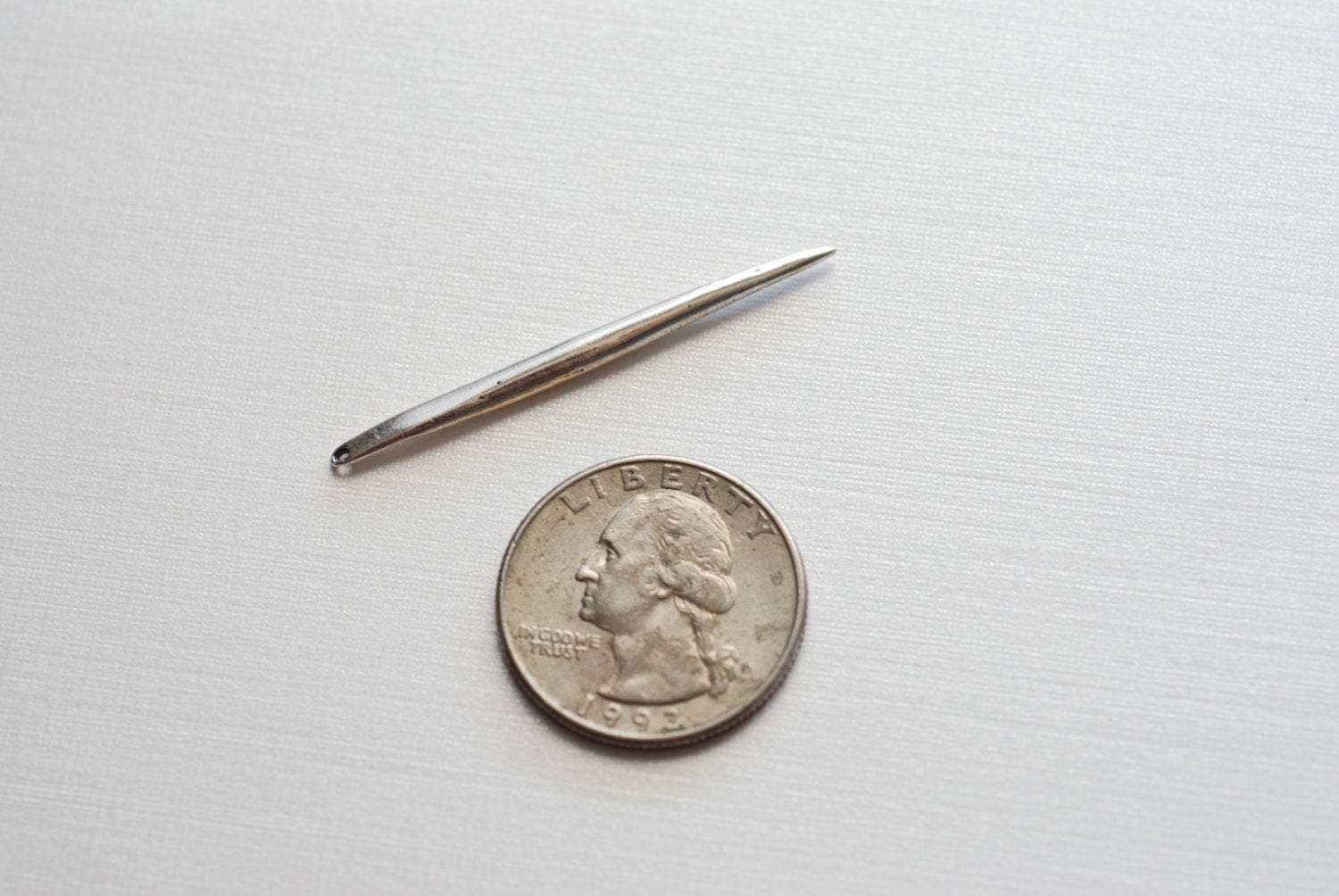 Sterling Silver Medium Skinny Thin Needle- Silver Spike Needle Dagger, Silver Spike Pendant, Silver Needle Pendant, Wholesale Findings, 11 - HarperCrown