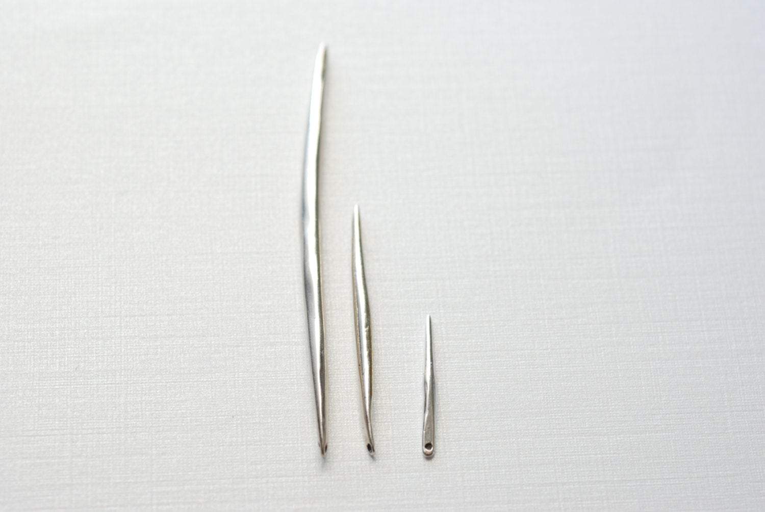 Sterling Silver Medium Skinny Thin Needle- Silver Spike Needle Dagger, Silver Spike Pendant, Silver Needle Pendant, Wholesale Findings, 11 - HarperCrown