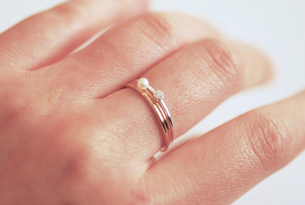 Sterling Silver Minimalist Stacking Ring- Minimalist Simple Everyday sterling silver thin knuckle ring, midi ring, thin ring band, [1] - HarperCrown