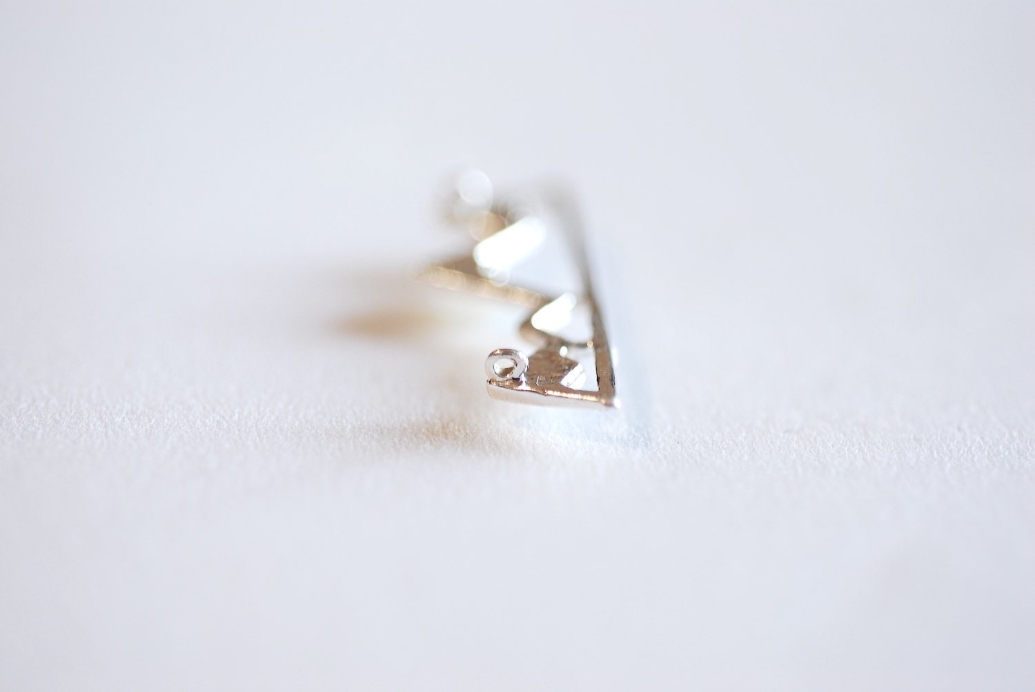 Sterling Silver Mountain Range Connector Charm- 925 Sterling Silver Mountain Peak Connector Charm, Hiking Charm, Snow Mountain, Nature, 318 - HarperCrown