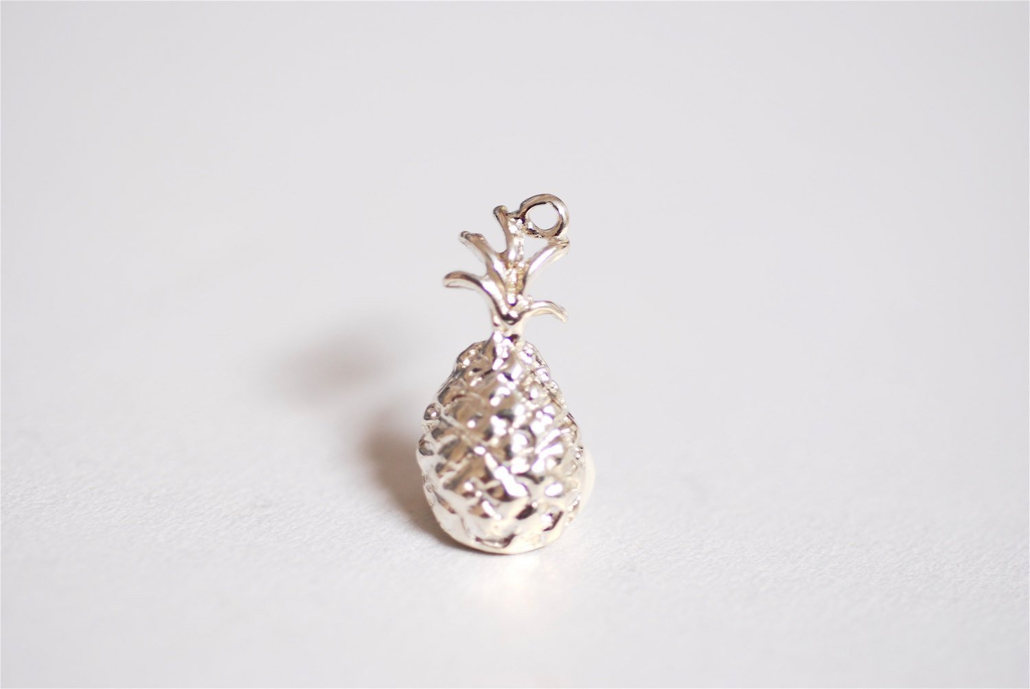 Sterling Silver Pineapple Charm Pendant- 925 Sterling Silver Pineapple, Hawaiian Pineapple Pendant, Silver Pinecone Charm, Fruit Charm, 275 - HarperCrown