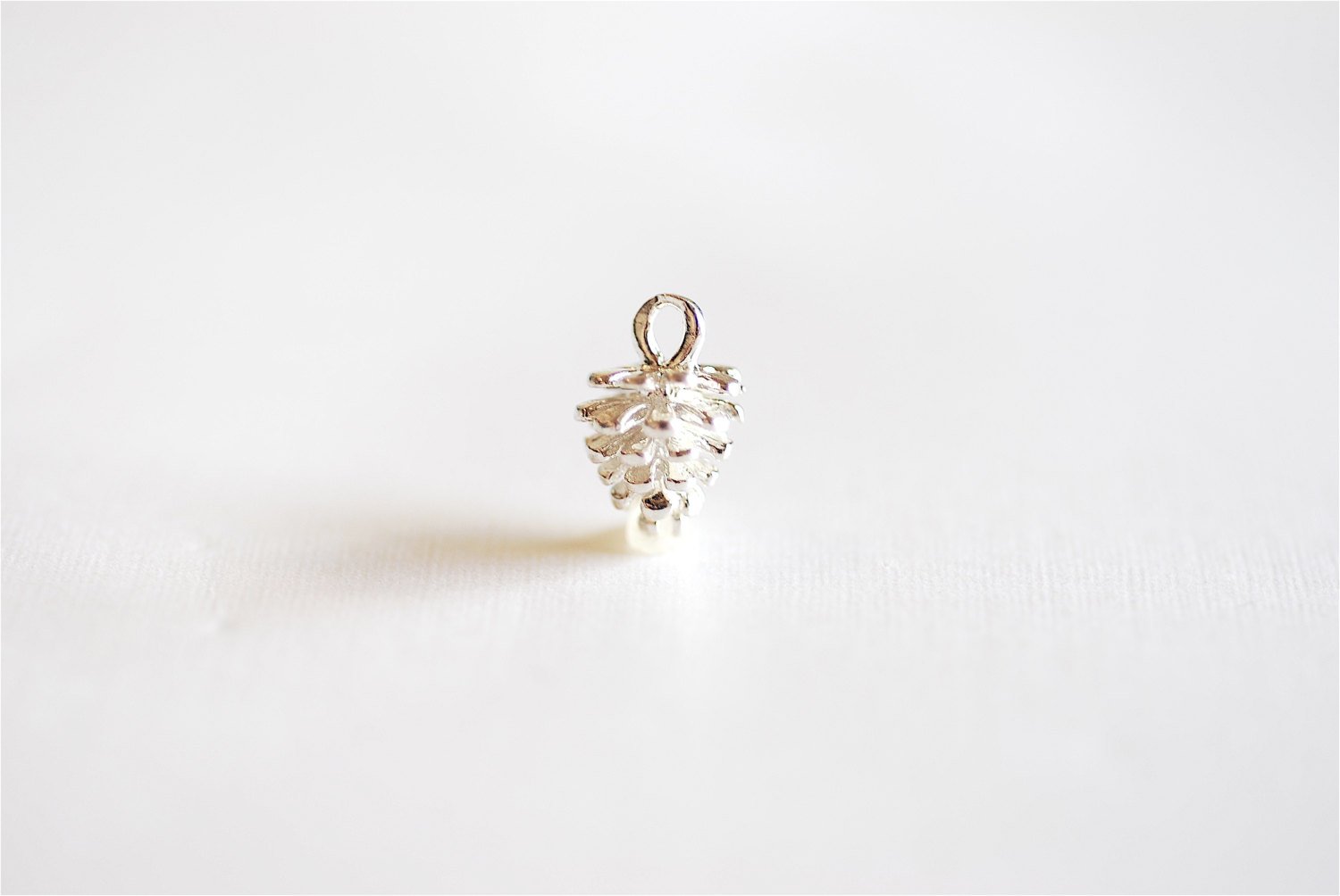 Sterling Silver Pinecone Charm- 925 Sterling Silver Pine Cone Pendant, Small Silver Conifer Tree Charm, Nature Forest Woodland Charm, 290 - HarperCrown