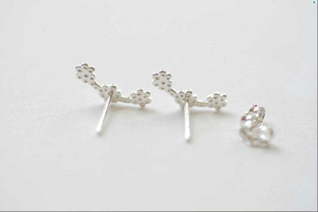 Sterling Silver, Rose Gold, Gold,ear crawler,ear pins, ear climber, ear climber earrings, ear crawler earrings, ear jacket earring,ear sweep - HarperCrown