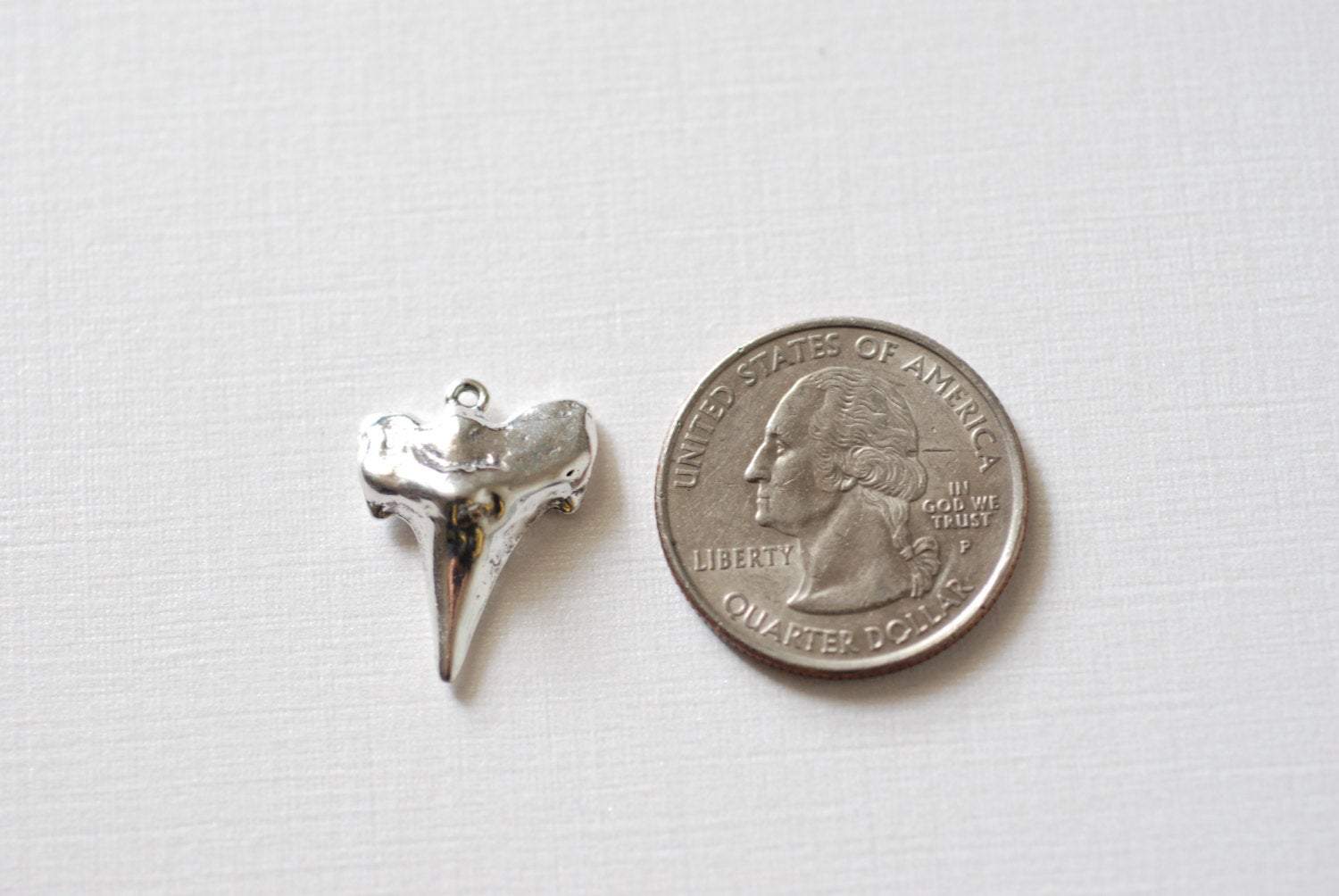 Sterling Silver Shark Tooth Charm, Silver Shark Tooth Pendant,Large Shark tooth, Sterling Silver- Jewelry Supplies by VermeilSupplies - HarperCrown