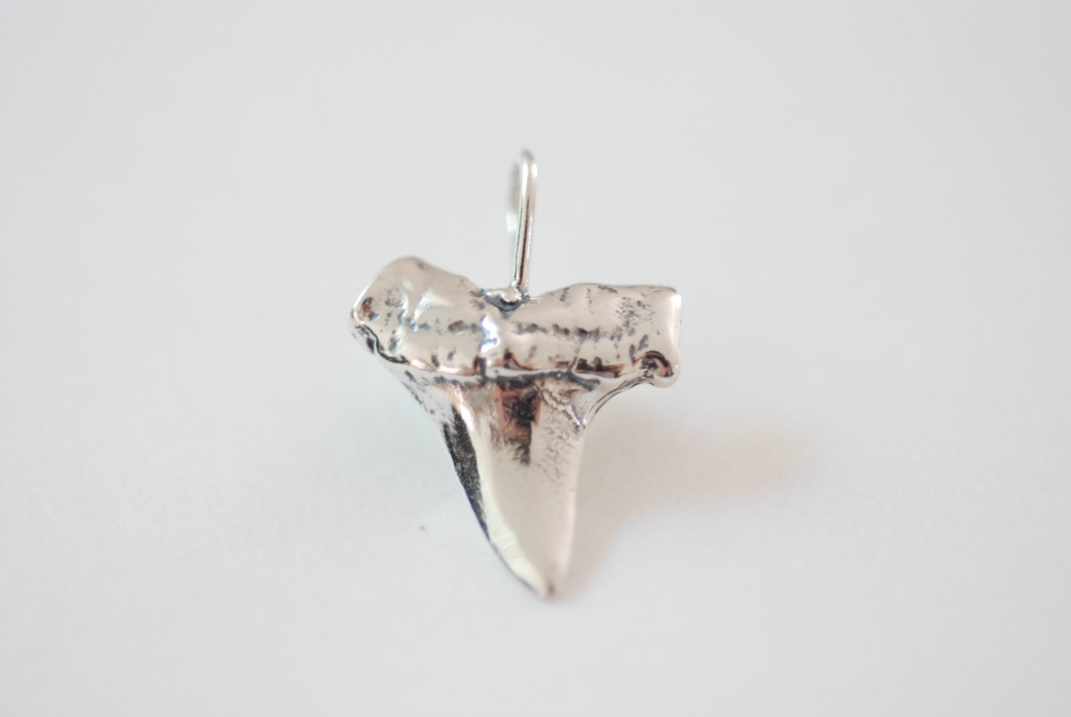 Sterling Silver Shark Tooth Pendant,Large Shark tooth, Vermeil or Sterling Silver Shark tooth, Silver Shark tooth Charm - HarperCrown