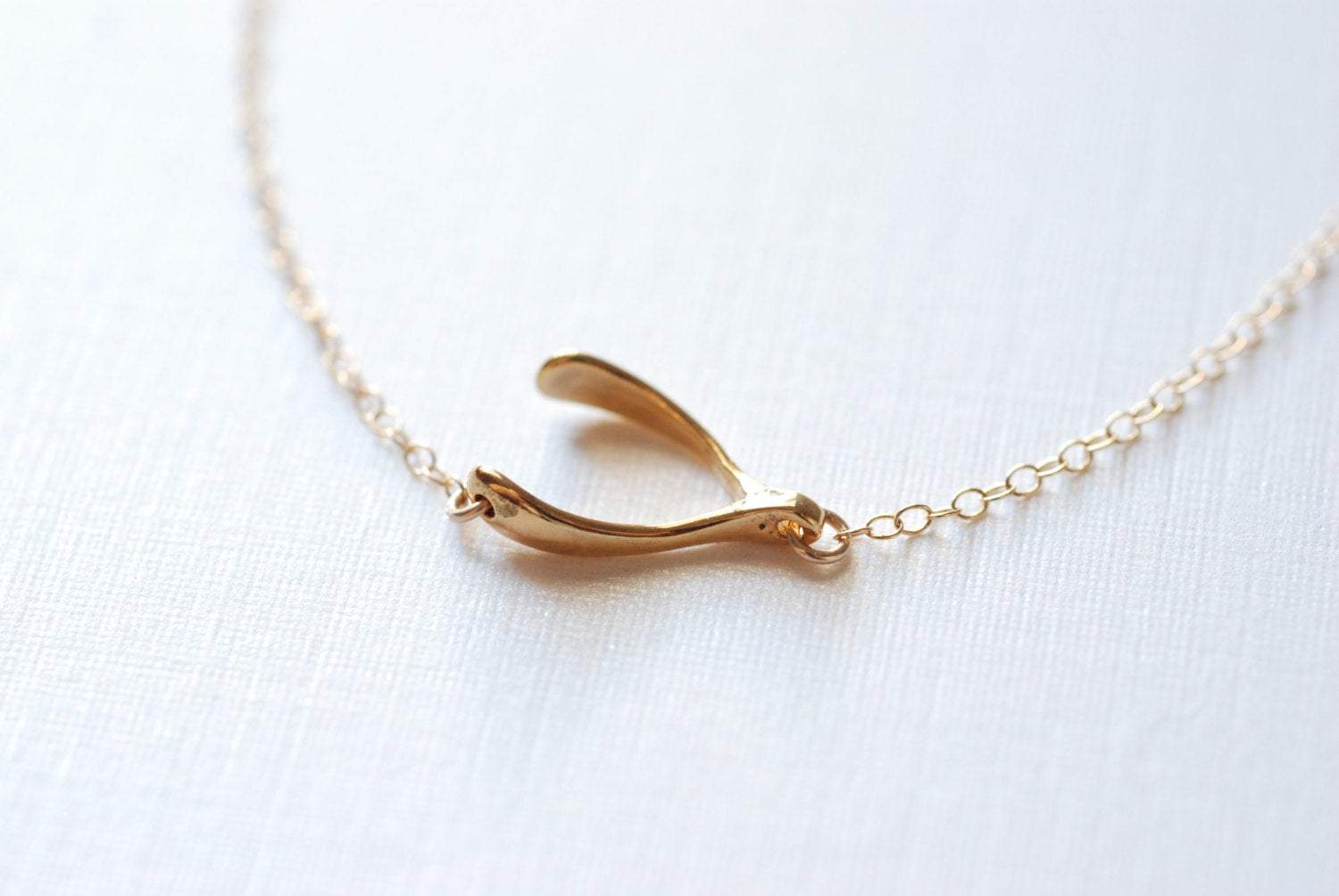 Sterling Silver Sideways Wishbone Necklace - 925 Sterling Silver Wishbone Necklace, Silver Wishbone Necklace, Simple Dainty Jewelry - HarperCrown