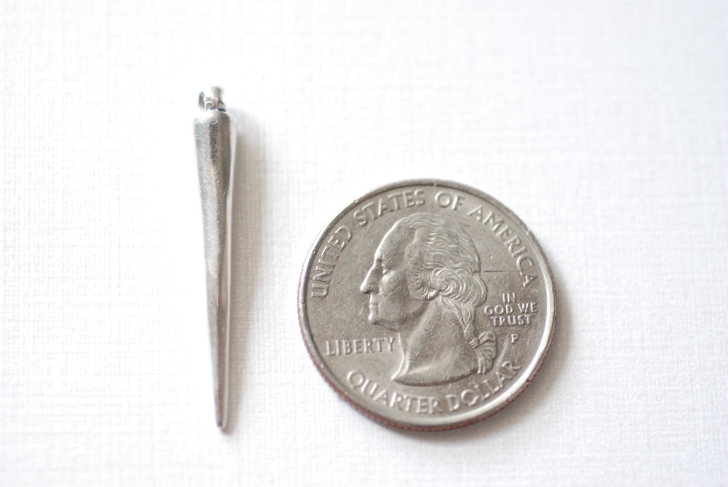 Sterling Silver Spike Charm, pointy spike charm, Silver Pendulum, Spike Triangle Pendant Charm, 226 - HarperCrown