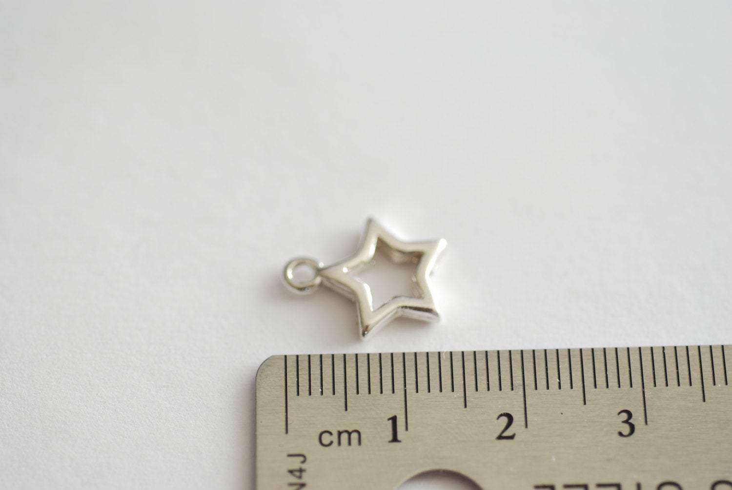 Sterling Silver Star Charm, 925 Silver Open Star Charm, Gold Open Star, Star Connector Link, Shooting Star, Silver Star Charm, Star Pendant - HarperCrown