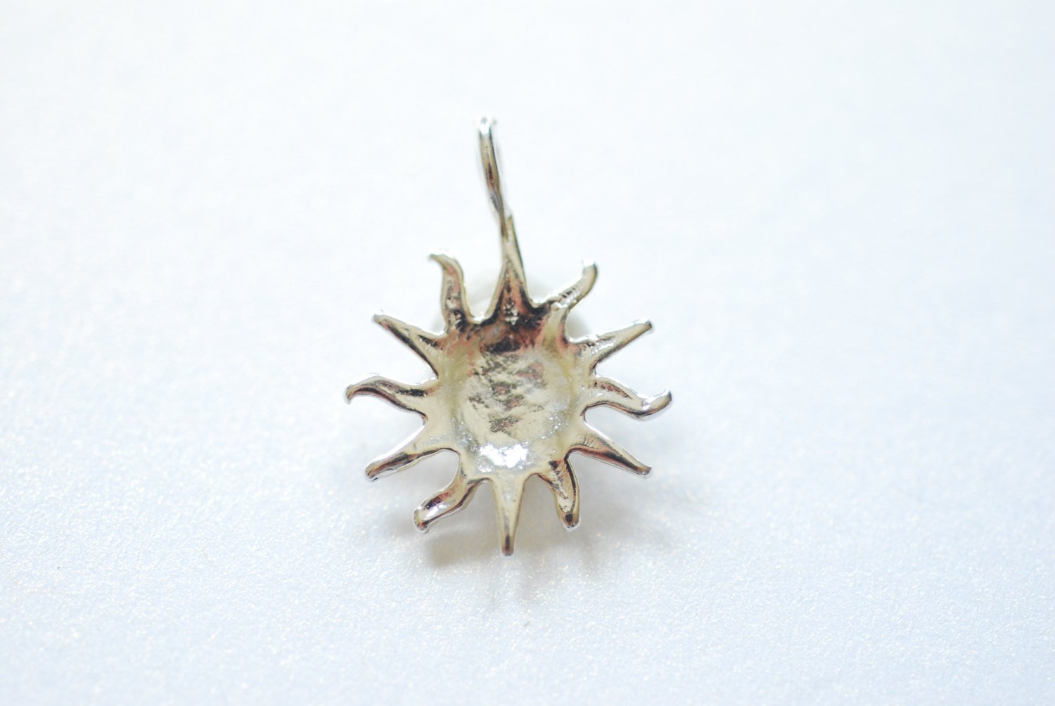 Sterling Silver Sunshine Charm - 925 Silver, Sun with rays pendant, Silver Sun Charm, Sterling Silver Charms Wholesale, Vermeil Supples - HarperCrown