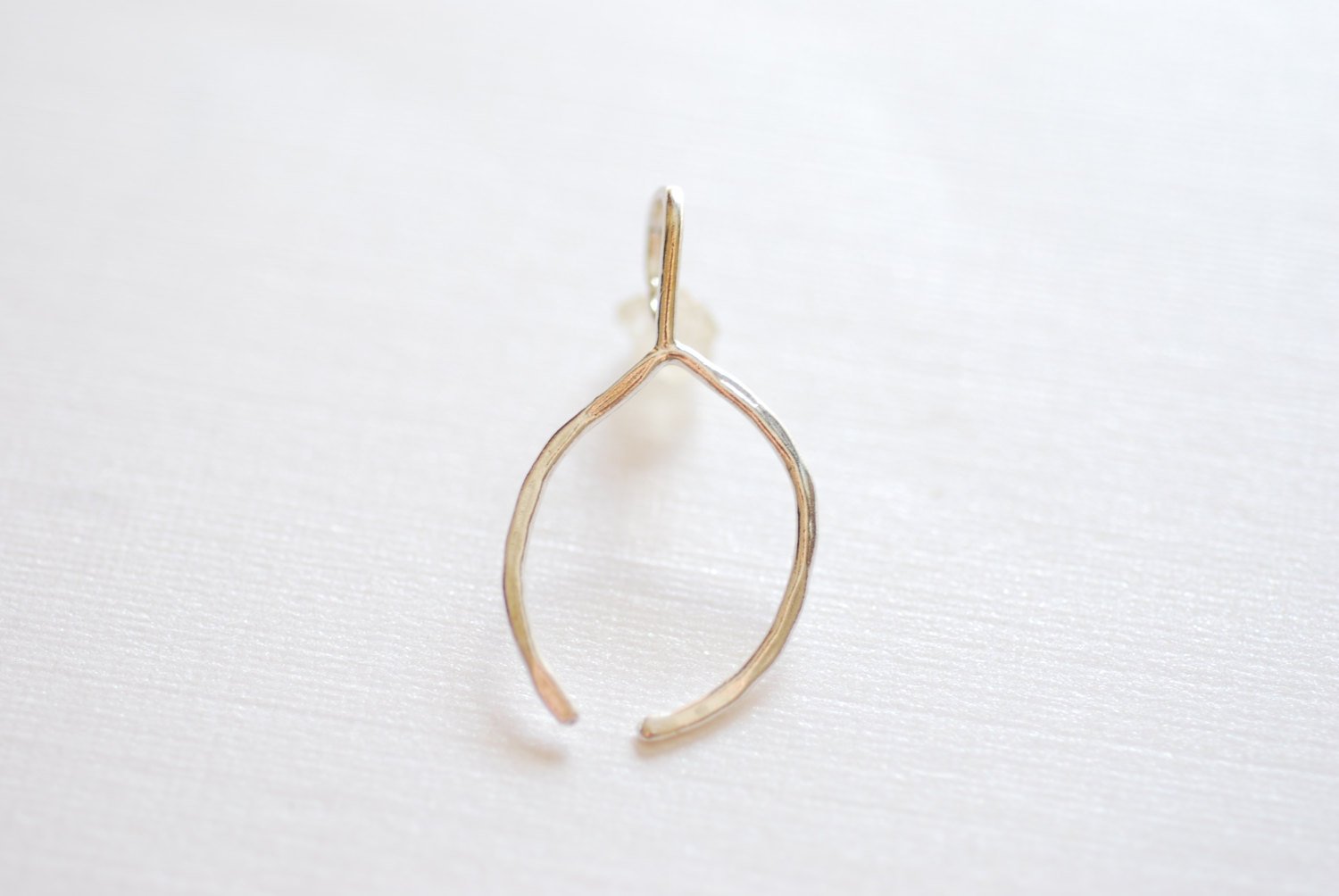 Sterling Silver Thin Hammered Wishbone Charm- Sterling Silver Wishbone Charm, Silver Wishbone Charm, Choose Gold, Rose Gold, Wishbone, 217 - HarperCrown