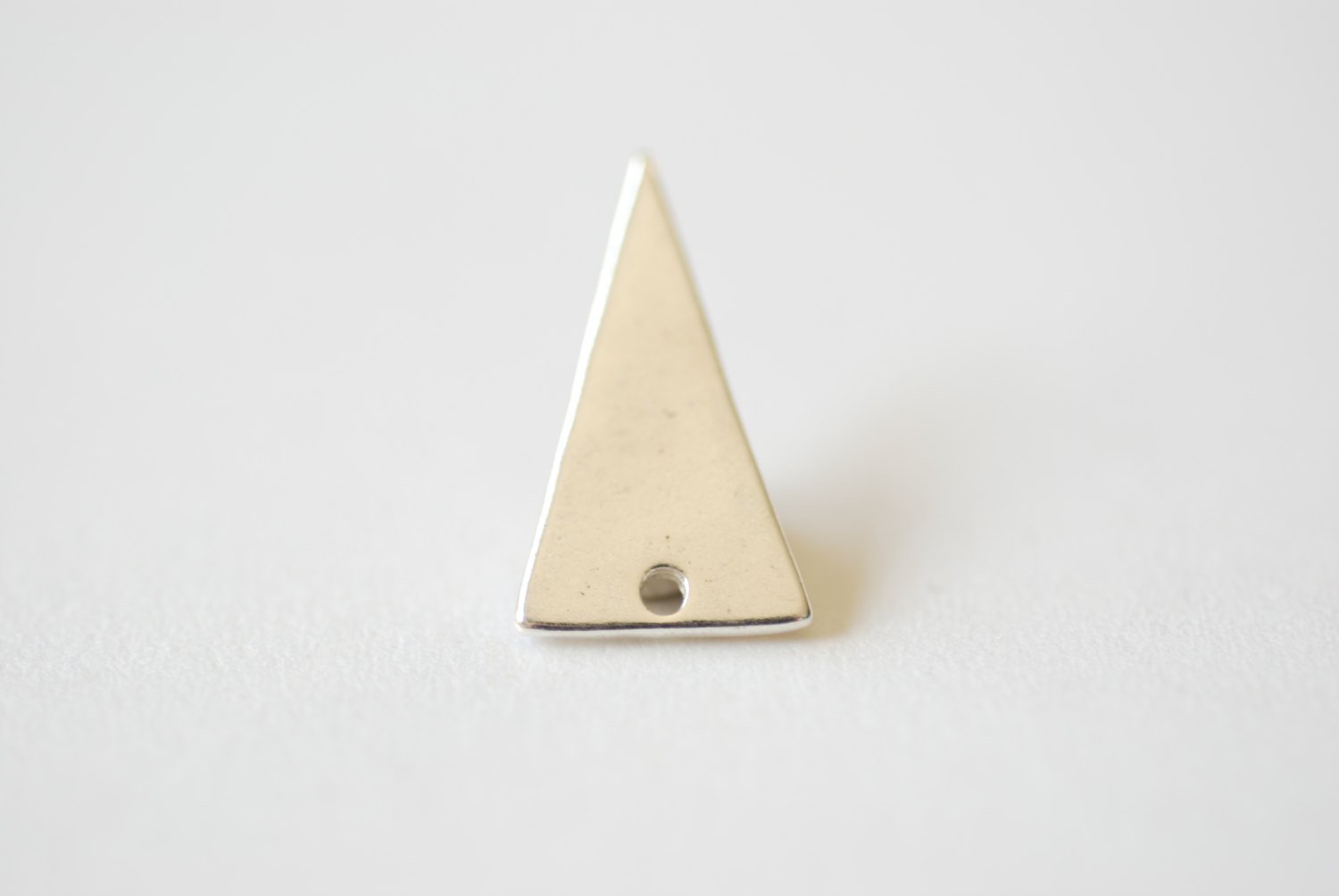 Sterling Silver Triangle Charm - 925 Silver, blank geometrical triangle pendant, Silver Triangle, Silver Arrow Charm, Wholesale beads - HarperCrown