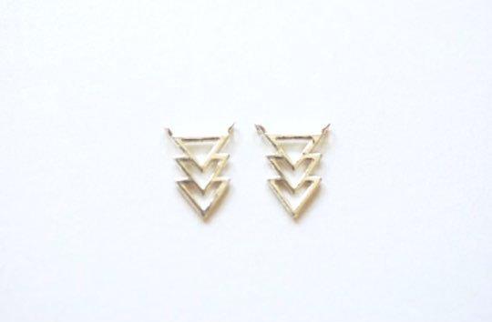 Sterling Silver Triangle Connector- 925 Silver Chevron Triangle Charm, Silver Arrow Charm, Silver Triangle connector, Wholesale Beads, 93 - HarperCrown