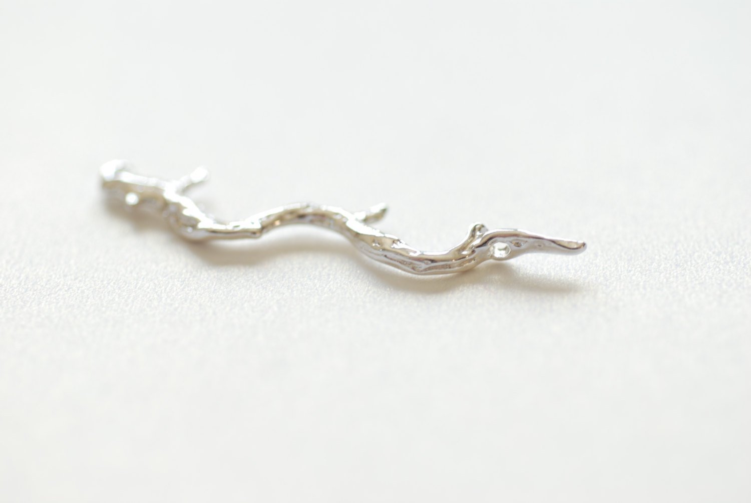 Sterling Silver Twig Branch Connector Pendant- 925 silver branch charm connector, branch connector, large branch, Wholesale Beads - HarperCrown