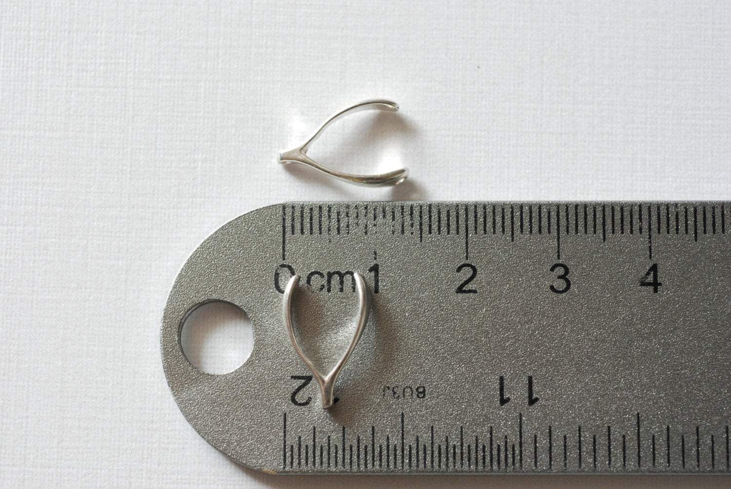 Sterling Silver Wishbone Charm Connector Charm- 925 Silver Pendant,Sterling Silver Wishbone Connector Link Spacer, 2 holes wishbone, 13 - HarperCrown