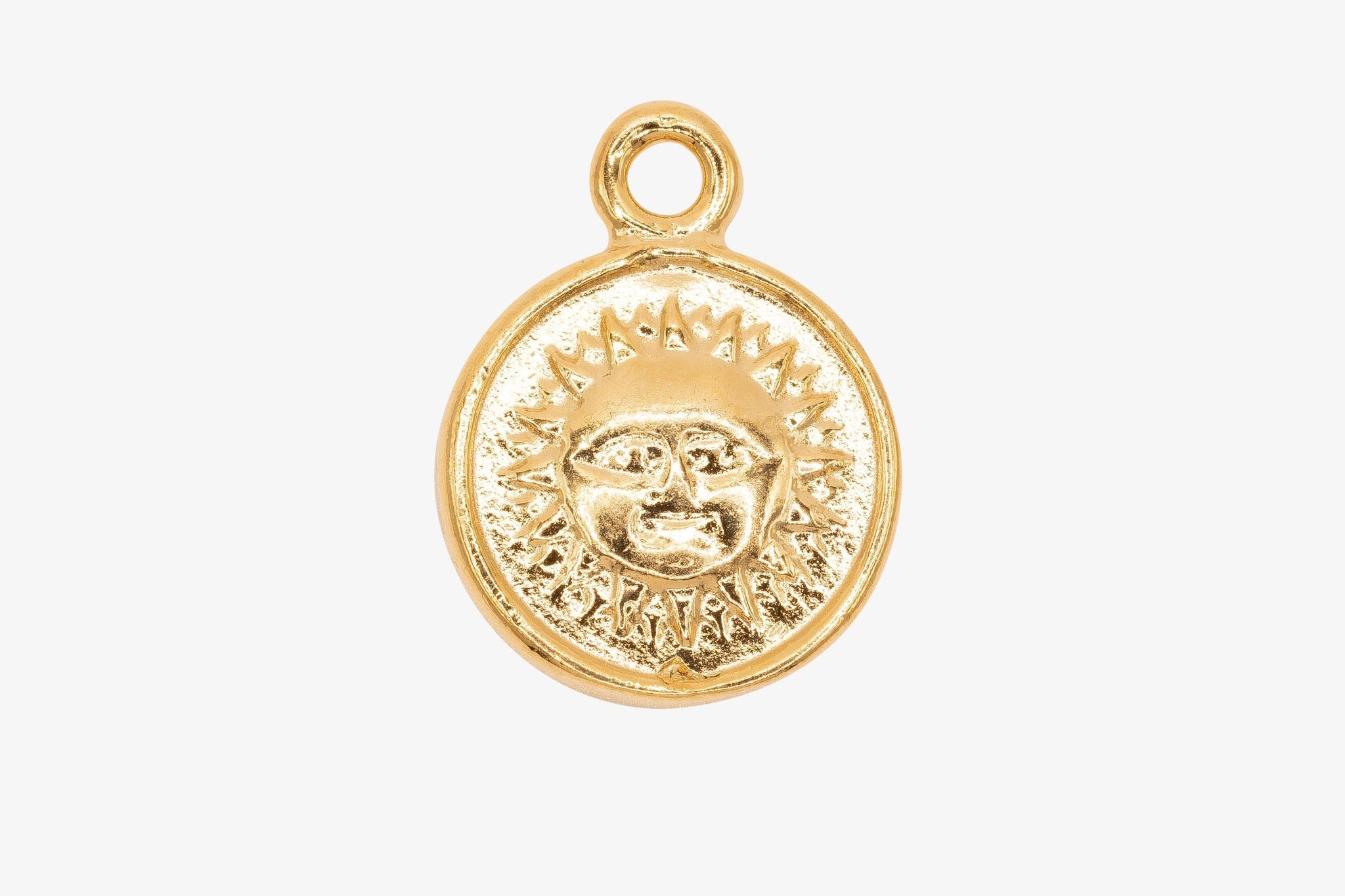 Sun and Moon Face Charm Wholesale 14K Gold, Solid 14K Gold, G155 - HarperCrown