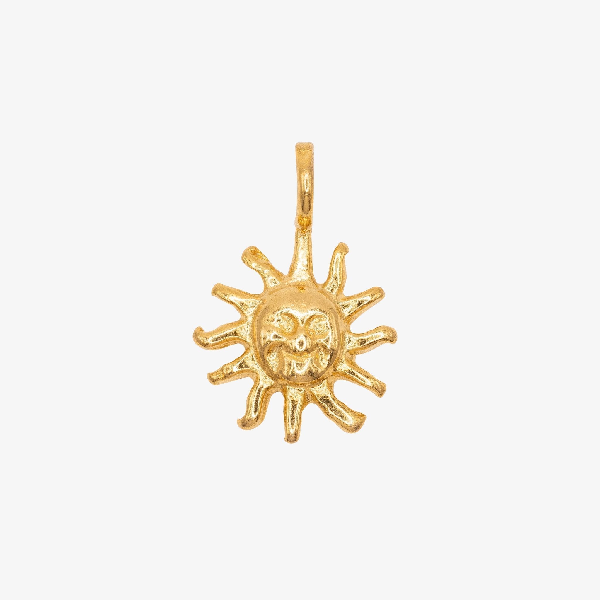 Sun Face Charm 14K Gold - HarperCrown