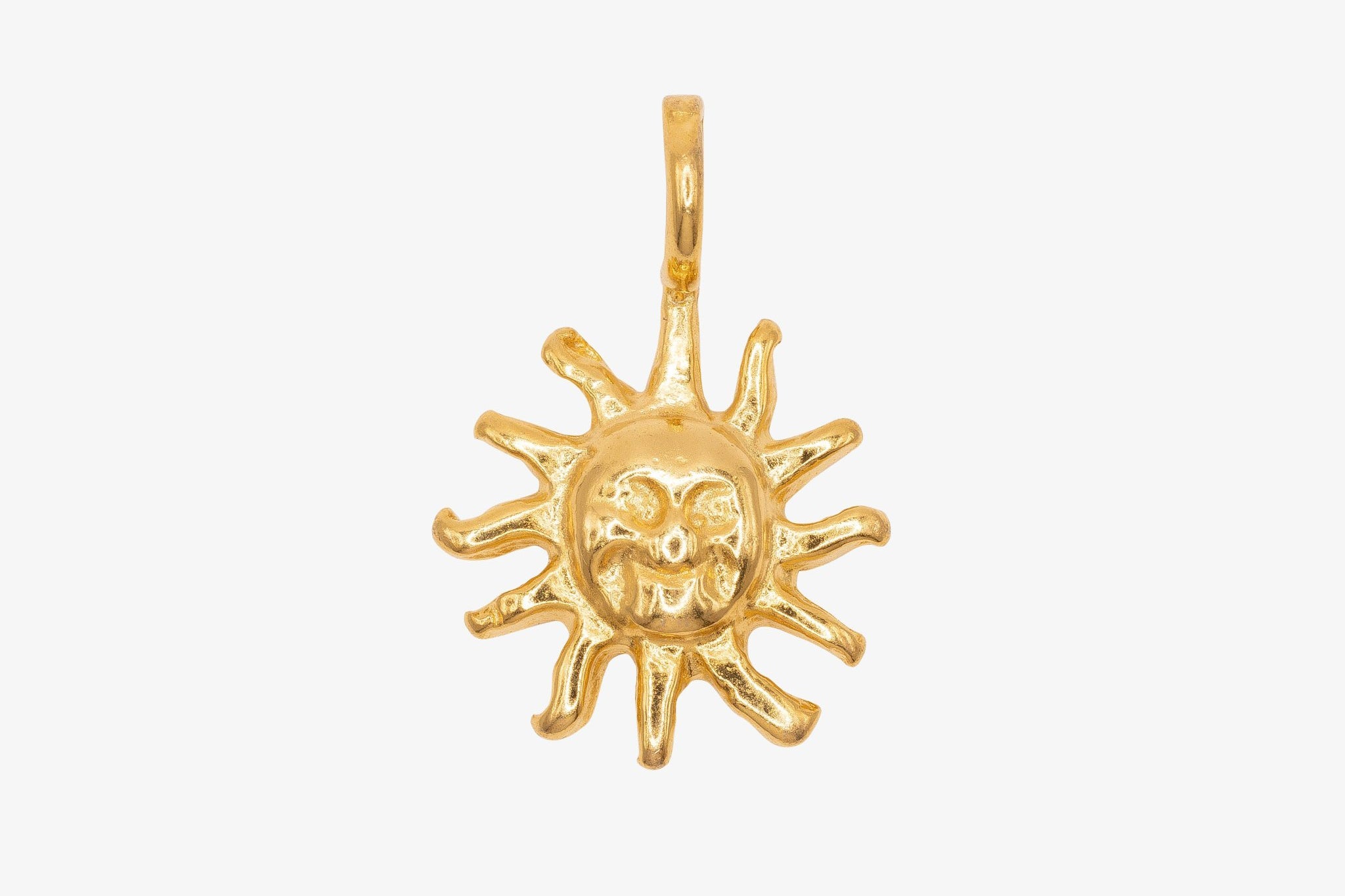 Sun Face Charm Wholesale 14K Gold, Solid 14K Gold, G159 - HarperCrown