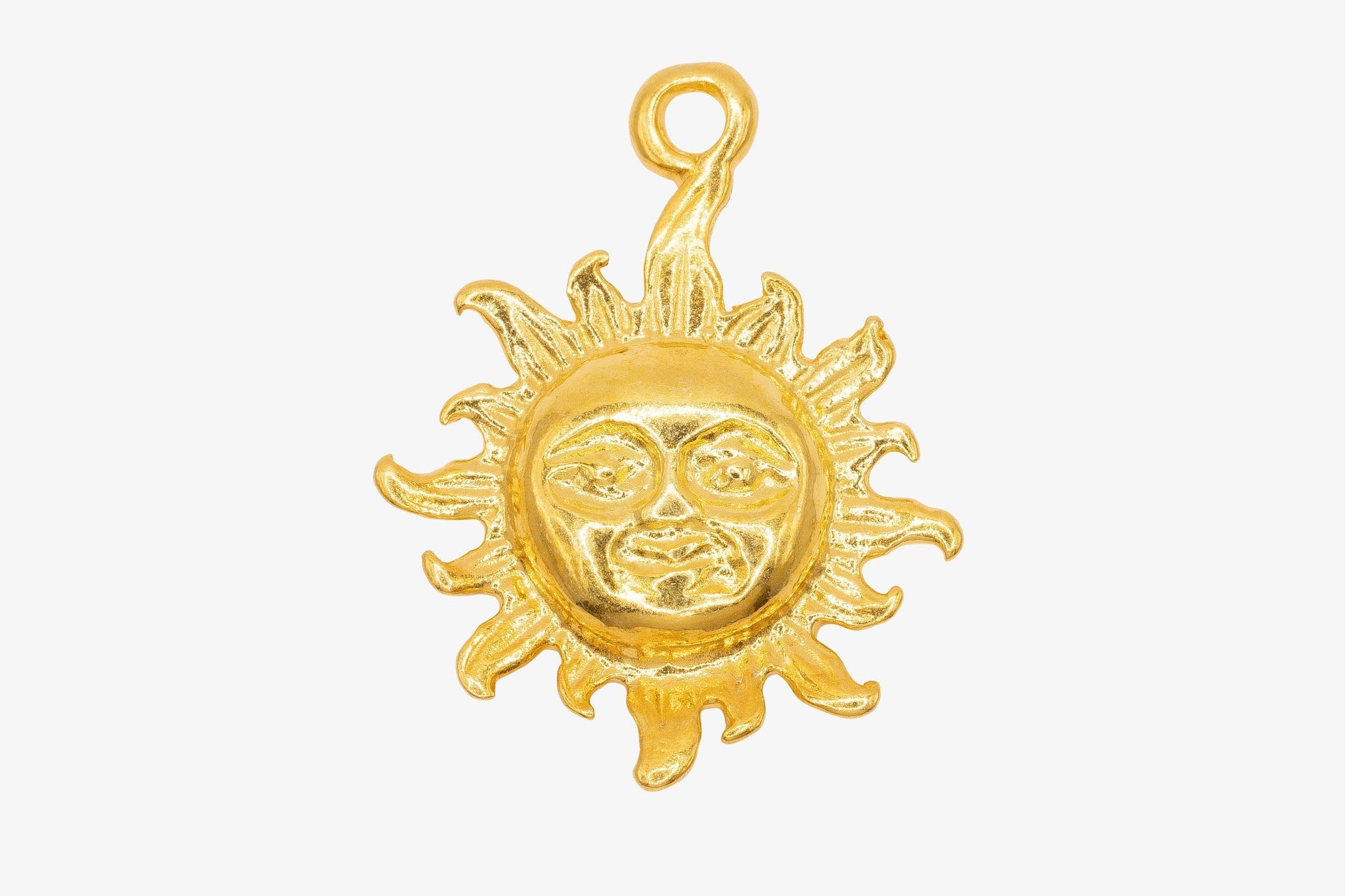 Sun Face Charm Wholesale 14K Gold, Solid 14K Gold, G159 - HarperCrown