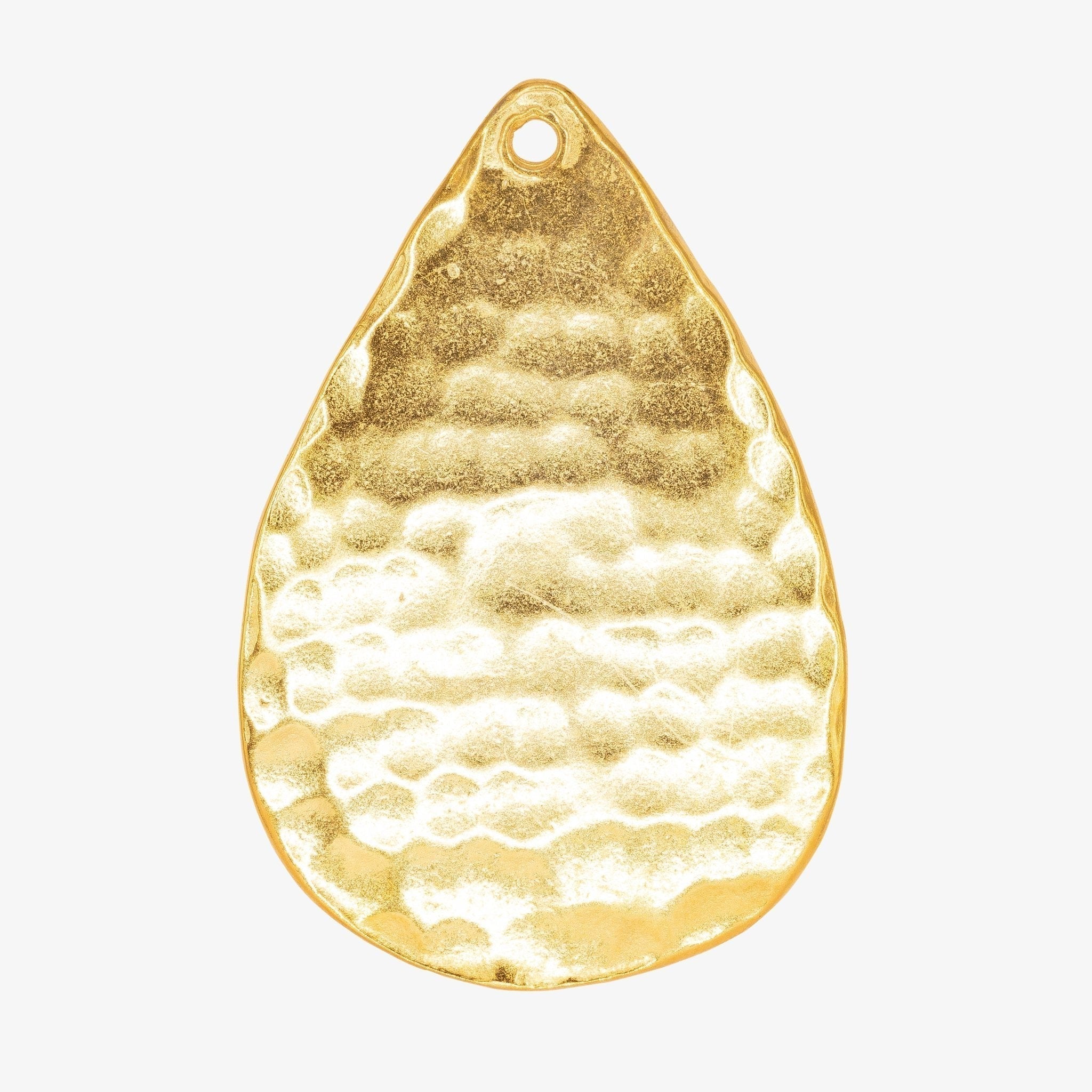 Textured Teardrop Charm 14K Gold - HarperCrown