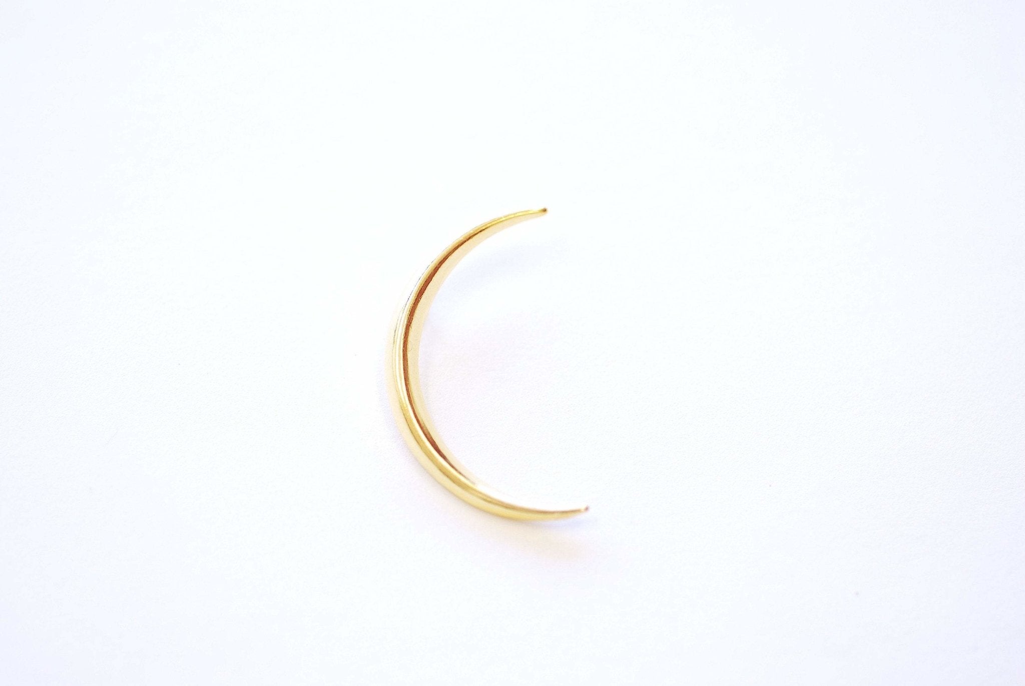 Thin Slender Moon Pendant Charm - Vermeil 18k gold plated 925 sterling silver, Gold or silver Half moon Waning Moon Crescent Moon - HarperCrown