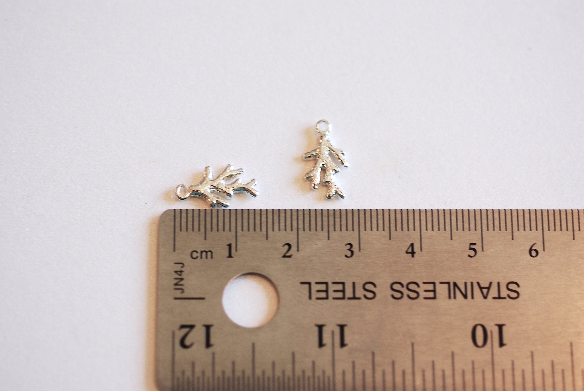 Tiny Coral Branch Charm Sterling Silver, 925 Sterling Silver Charms, Coral Reef Charm, Barrier Reef Charm, snorkeling charm, sea life, 114 - HarperCrown