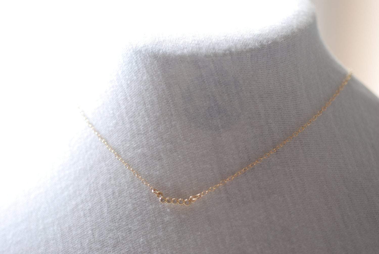 Tiny Gold Diamond Bar Necklace, Tiny Bar Necklace, Diamond Bar Necklace, Pave Diamond Bar Necklace, Thin Bar Necklace, 14k Gold Bar Necklace - HarperCrown