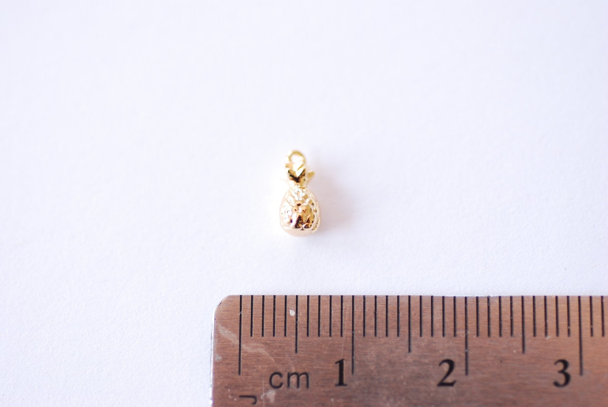 Tiny Pineapple Fruit Charm | 16K Gold Plated over Brass | Dainty Tropical Fruit Pendant HarperCrown Etsy Wholesale Brass B331 - HarperCrown