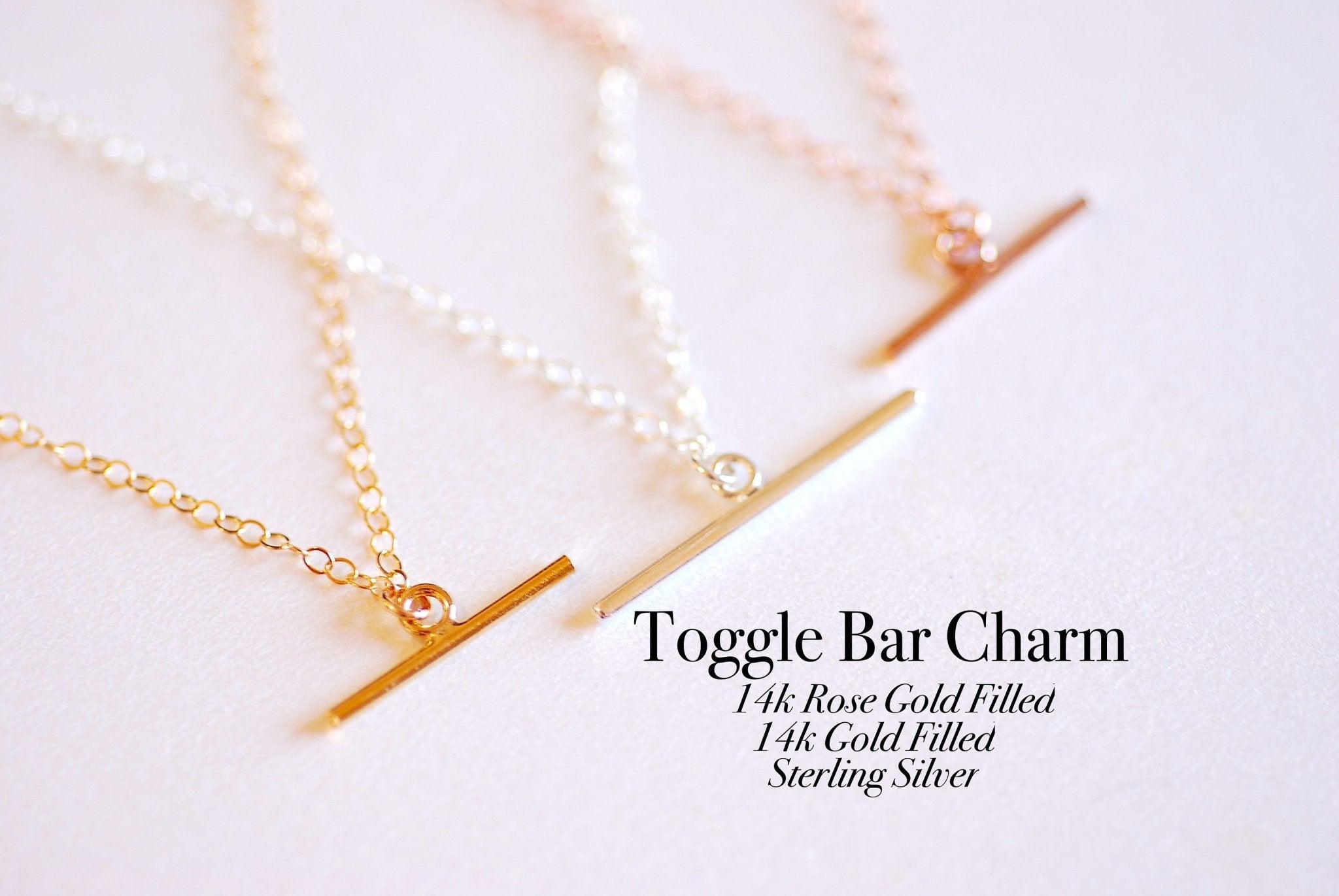 Toggle Bar Clasp , Choose Sterling Silver, 14k Gold Filled, 14k Rose Gold Filled Toggle Bar, Toggle Bar and Ring, Round Toggle Bar, E252 - HarperCrown