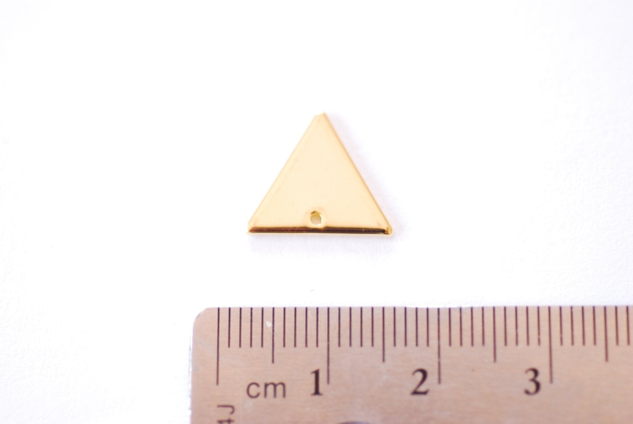 Triangle Shape Blank Charm | 16K Gold Plated over Brass | Stamp Blank Stamping Pendant Wholesale B333 - HarperCrown