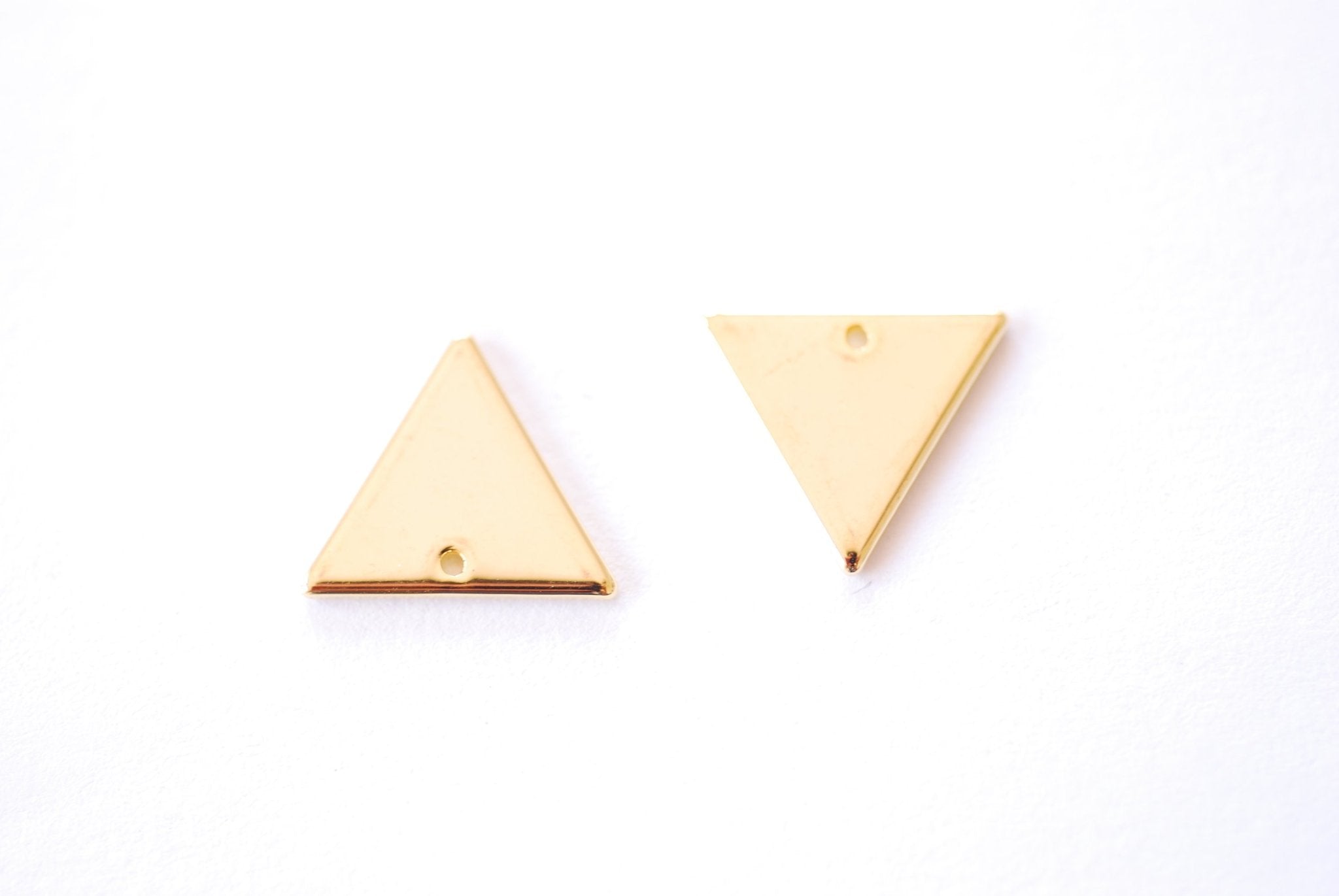 Triangle Shape Blank Charm | 16K Gold Plated over Brass | Stamp Blank Stamping Pendant Wholesale B333 - HarperCrown