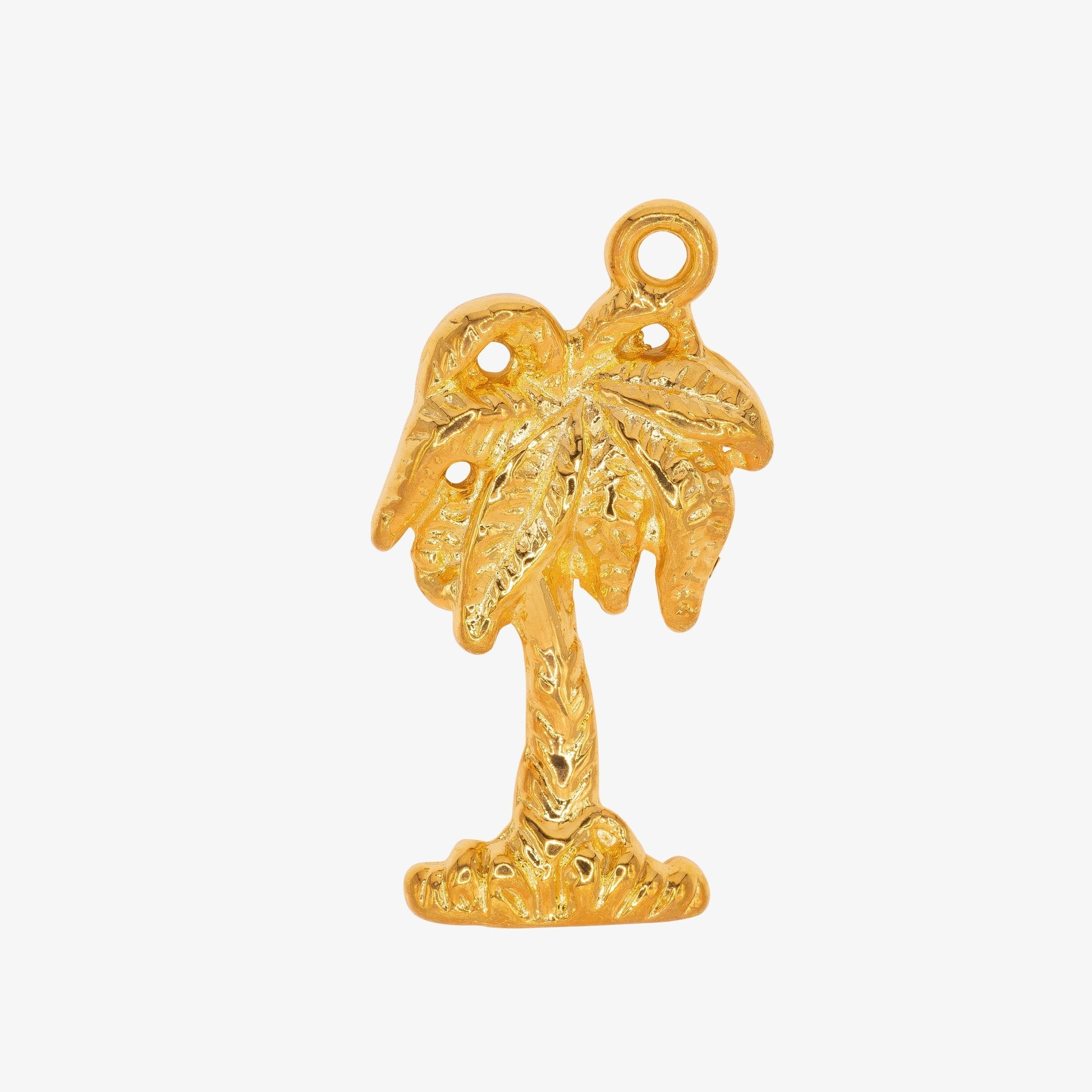 Tropical Palm Tree Charm 14K Gold - HarperCrown