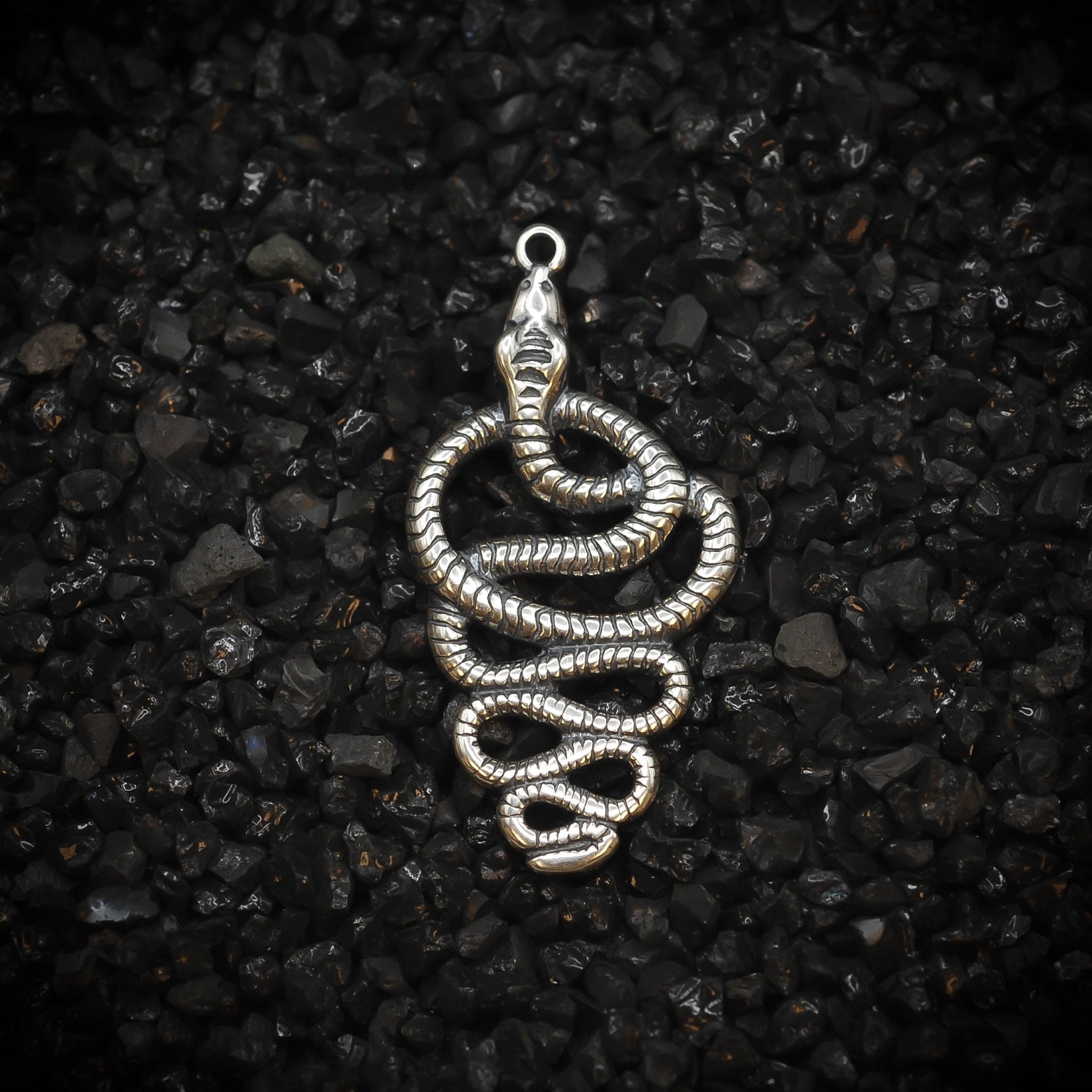 Uraeus Cobra Snake Ancient Egyptian Charm | 925 Sterling Silver, Oxidized | Jewelry Making Pendant - HarperCrown