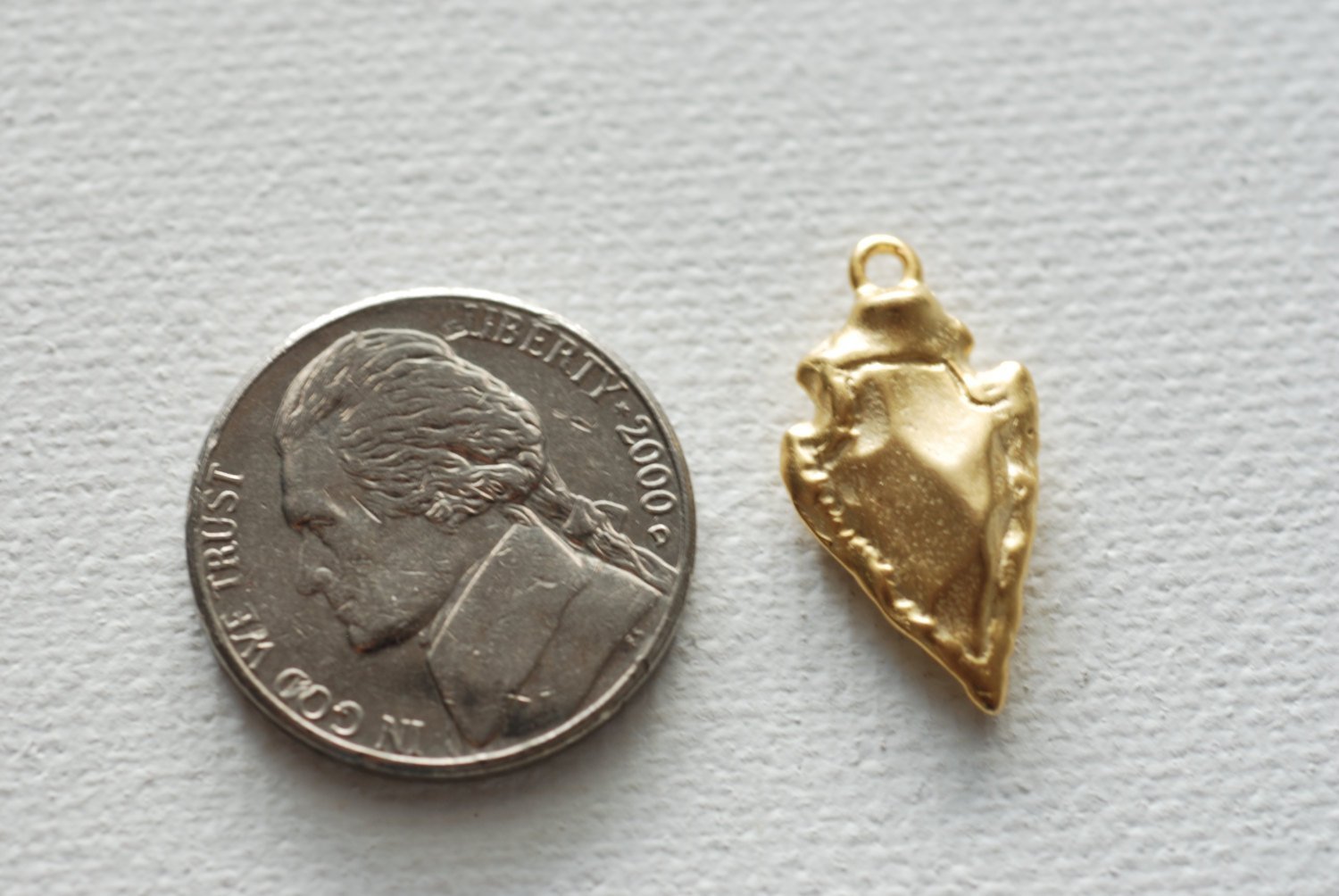 Vermeil Gold Arrowhead Charm, 18k gold over 925 sterling silver arrow charm or pendant,vermeil arrow charm, arrow,silver arrow, arrowhead,80 - HarperCrown