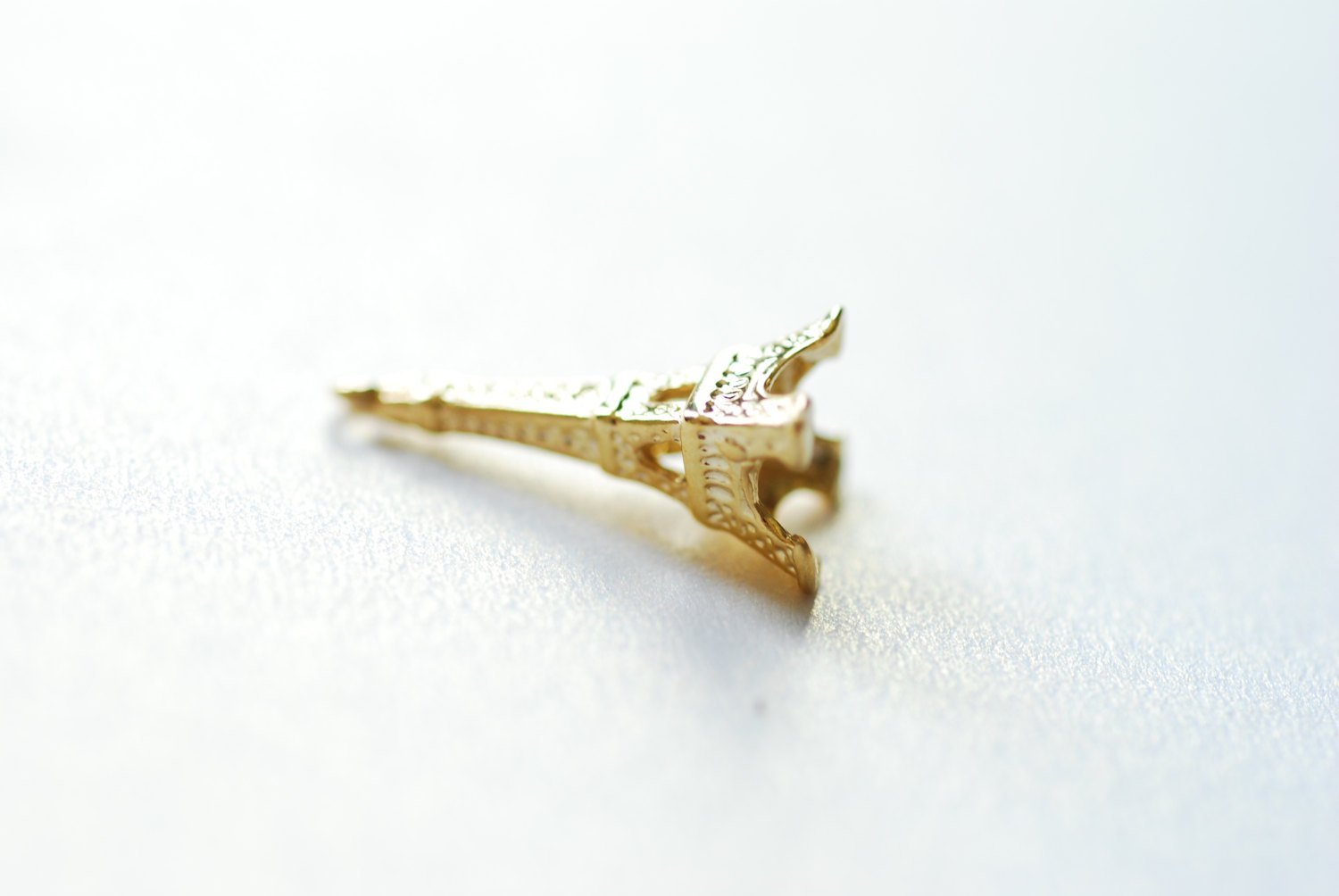 Vermeil Gold Eiffel Tower Charm - 18k gold plated over Sterling Silver, Gold Eiffel Tower Pendant, Paris Charm, Paris Pendant, France Charm - HarperCrown