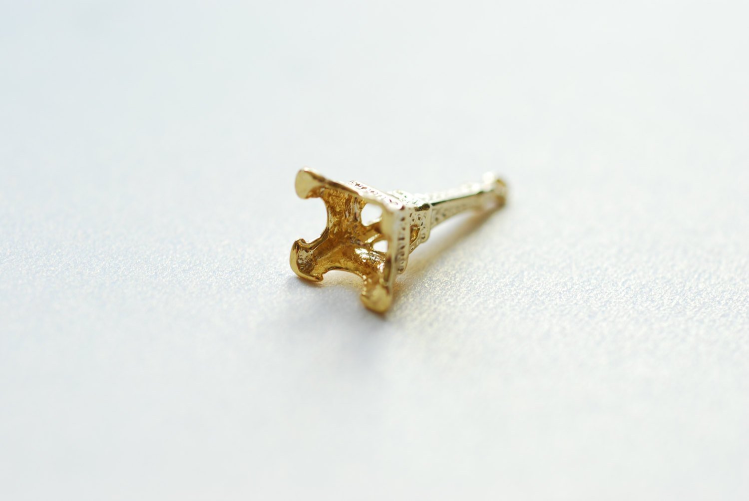 Vermeil Gold Eiffel Tower Charm - 18k gold plated over Sterling Silver, Gold Eiffel Tower Pendant, Paris Charm, Paris Pendant, France Charm - HarperCrown