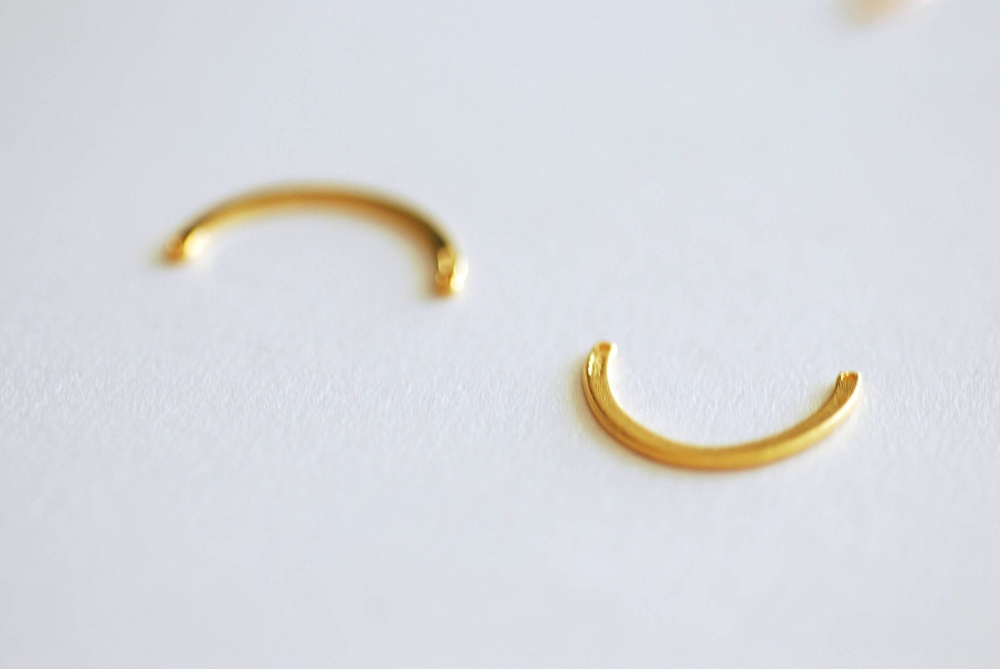 Vermeil Gold Half Circle Connector- 22k Gold plated 925 Sterling Silver, Rose Gold, Bow Connector, round bar, Arc, Link, Spacer, Moon, 392 - HarperCrown