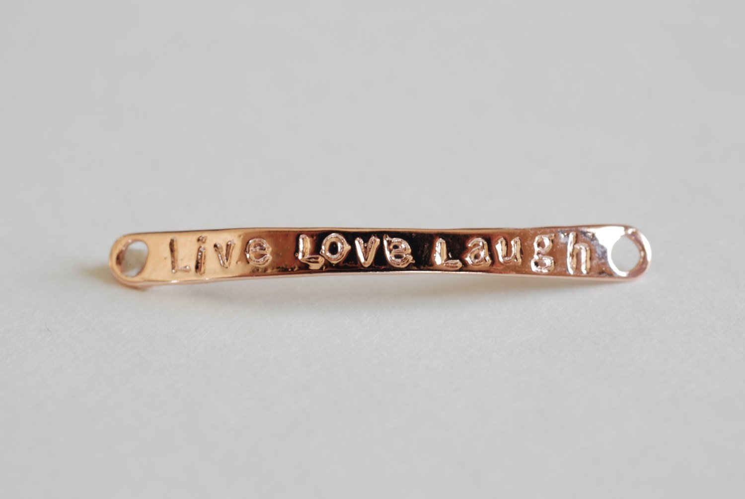 Vermeil Gold Live love Laugh, 18k gold over 925 sterling silver bar "live love laugh" gold bar connector, vermeil curve connector, Matte, 22 - HarperCrown