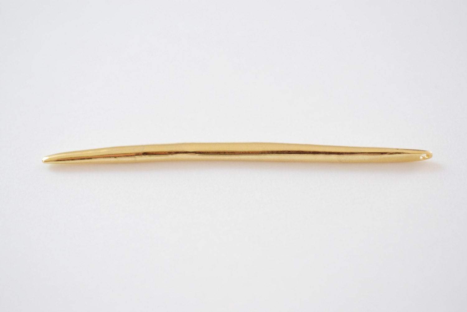 Vermeil Gold Long Skinny Thin Needle- Vermeil Extra Long Spike Needle Dagger- 18k gold plated over sterling silver needle, 23 - HarperCrown