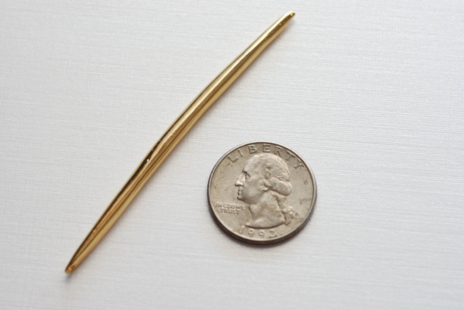 Vermeil Gold Long Skinny Thin Needle- Vermeil Extra Long Spike Needle Dagger- 18k gold plated over sterling silver needle, 23 - HarperCrown